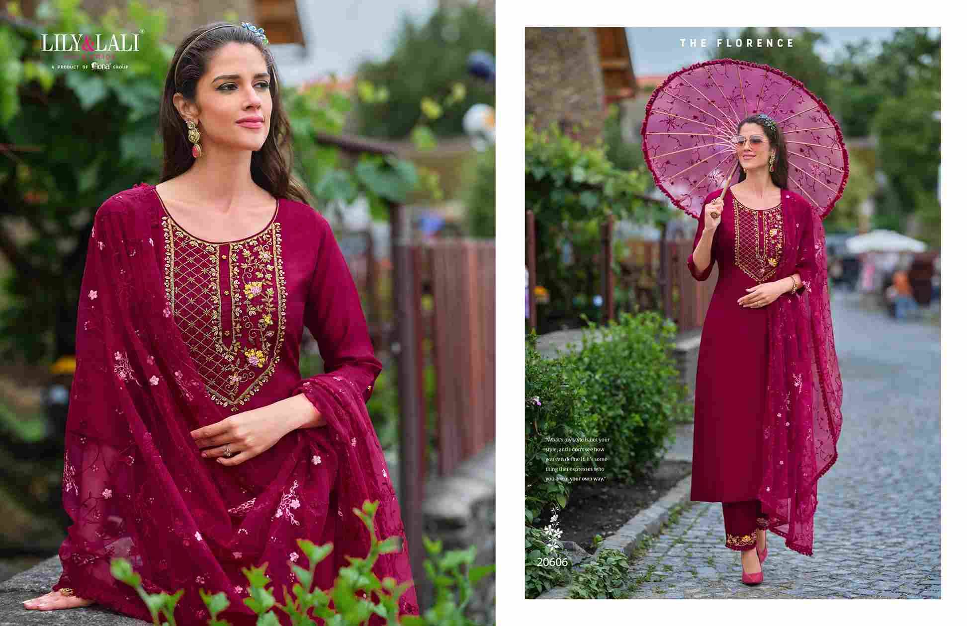 Maria-9 Vol-4 By Lily And Lali 20601 To 20606 Series Beautiful Winter Collection Suits Stylish Fancy Colorful Casual Wear & Ethnic Wear Vichitra Silk With Embroidery Dresses At Wholesale Price