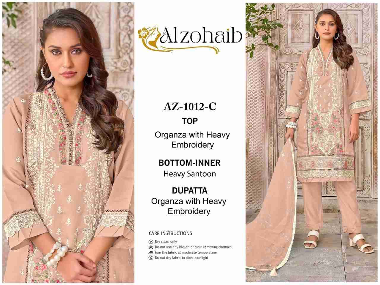 Alzohaib-1012 Colours By Alzohaib 1012-A To 1012-D Series Wholesale Designer Pakistani Suits Collection Beautiful Stylish Fancy Colorful Party Wear & Occasional Wear Organza Dresses At Wholesale Price