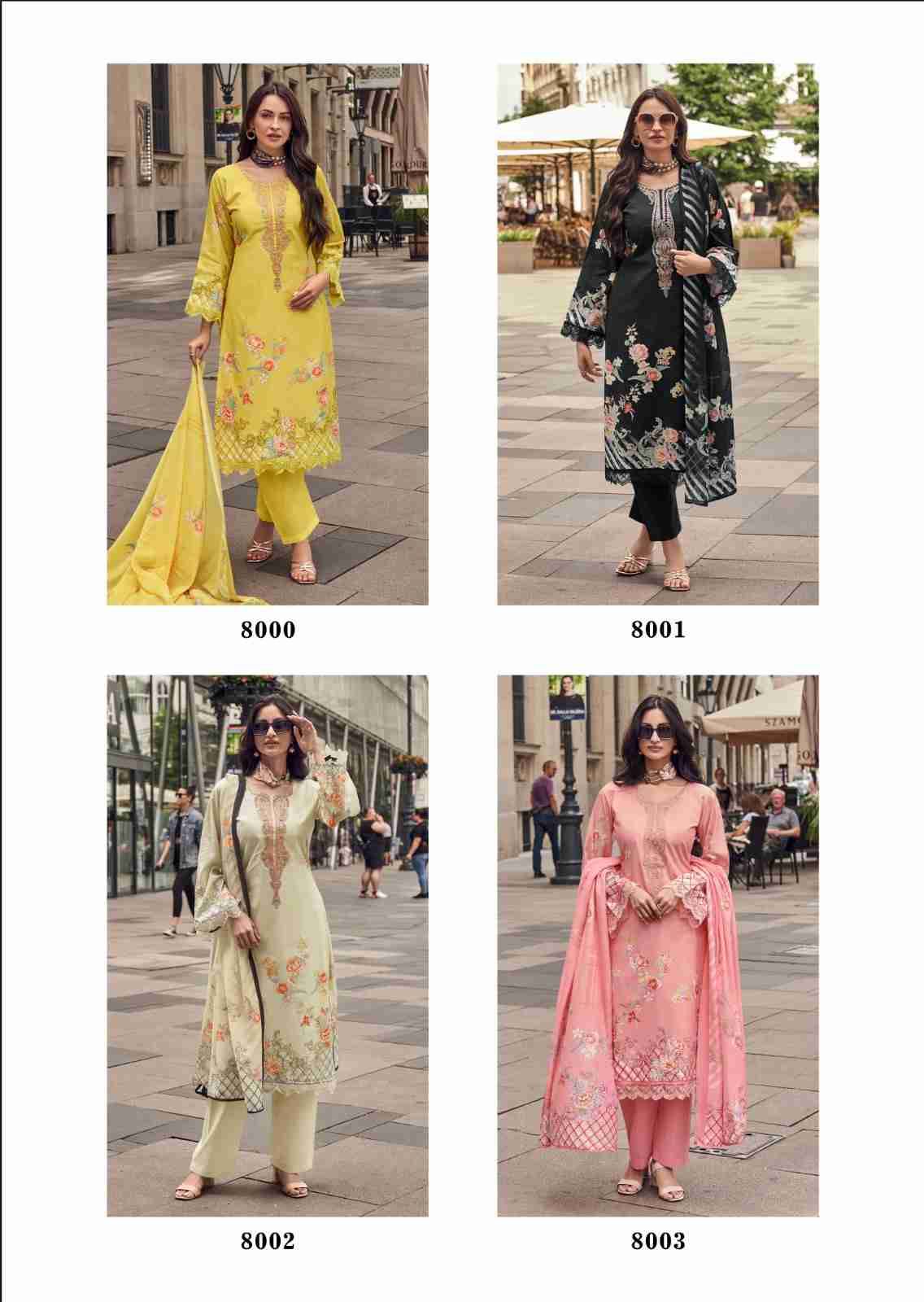 Aayka By The Hermitage Shop 8000 To 8005  Series Beautiful Festive Suits Colorful Stylish Fancy Casual Wear & Ethnic Wear Pure Lawn Cotton Dresses At Wholesale Price