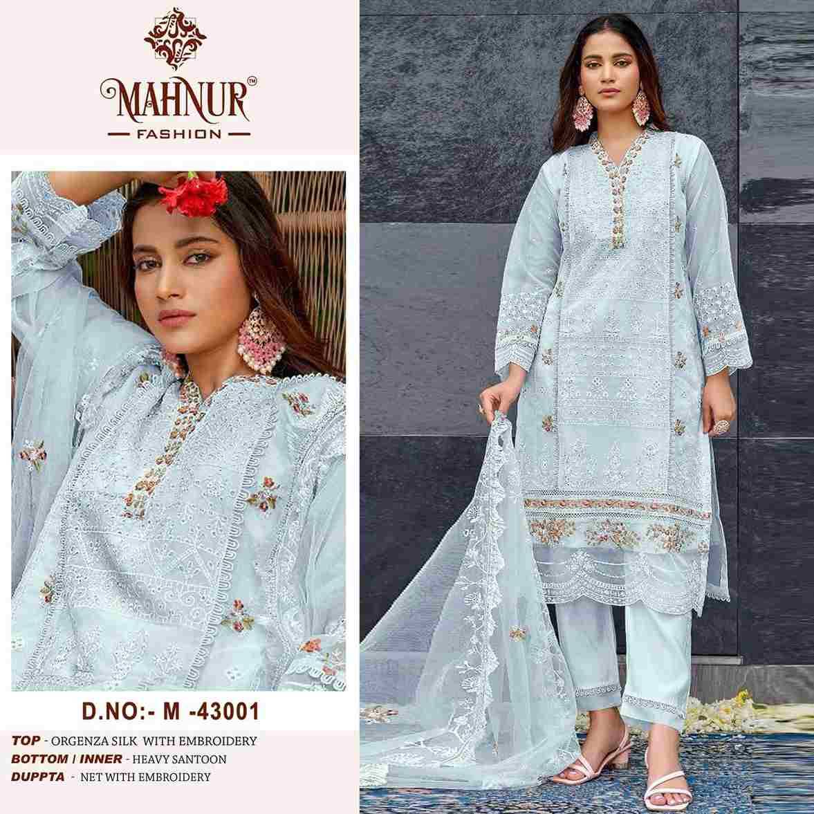 Mahnur Hit Design 43001 By Mahnur Fashion Beautiful Pakistani Suits Colorful Stylish Fancy Casual Wear & Ethnic Wear Organza Silk Dresses At Wholesale Price