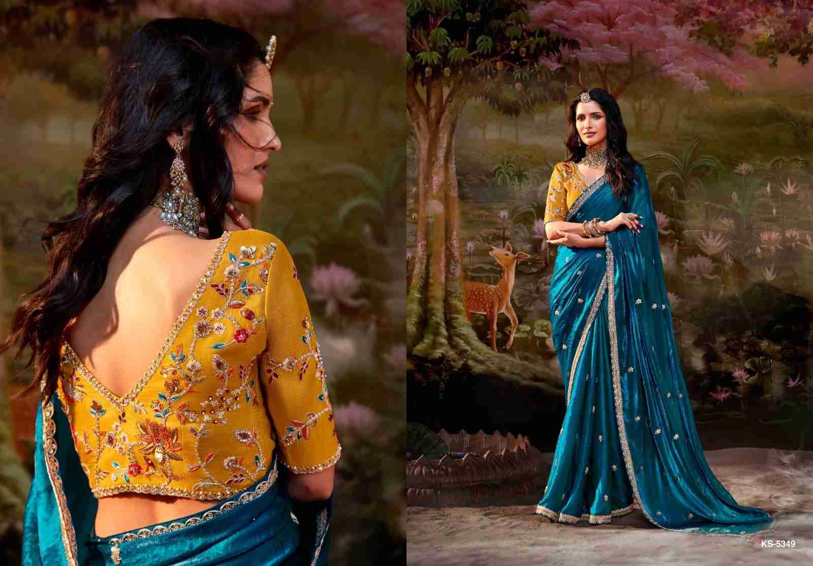 Kajal Vol-15 By Kimora Fashion 5341 To 5355 Series Indian Traditional Wear Collection Beautiful Stylish Fancy Colorful Party Wear & Occasional Wear Organza Chiffon Sarees At Wholesale Price