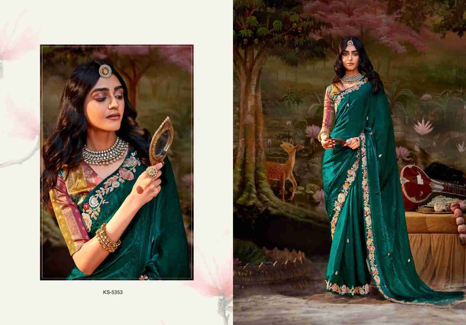 Kajal Vol-15 By Kimora Fashion 5341 To 5355 Series Indian Traditional Wear Collection Beautiful Stylish Fancy Colorful Party Wear & Occasional Wear Organza Chiffon Sarees At Wholesale Price