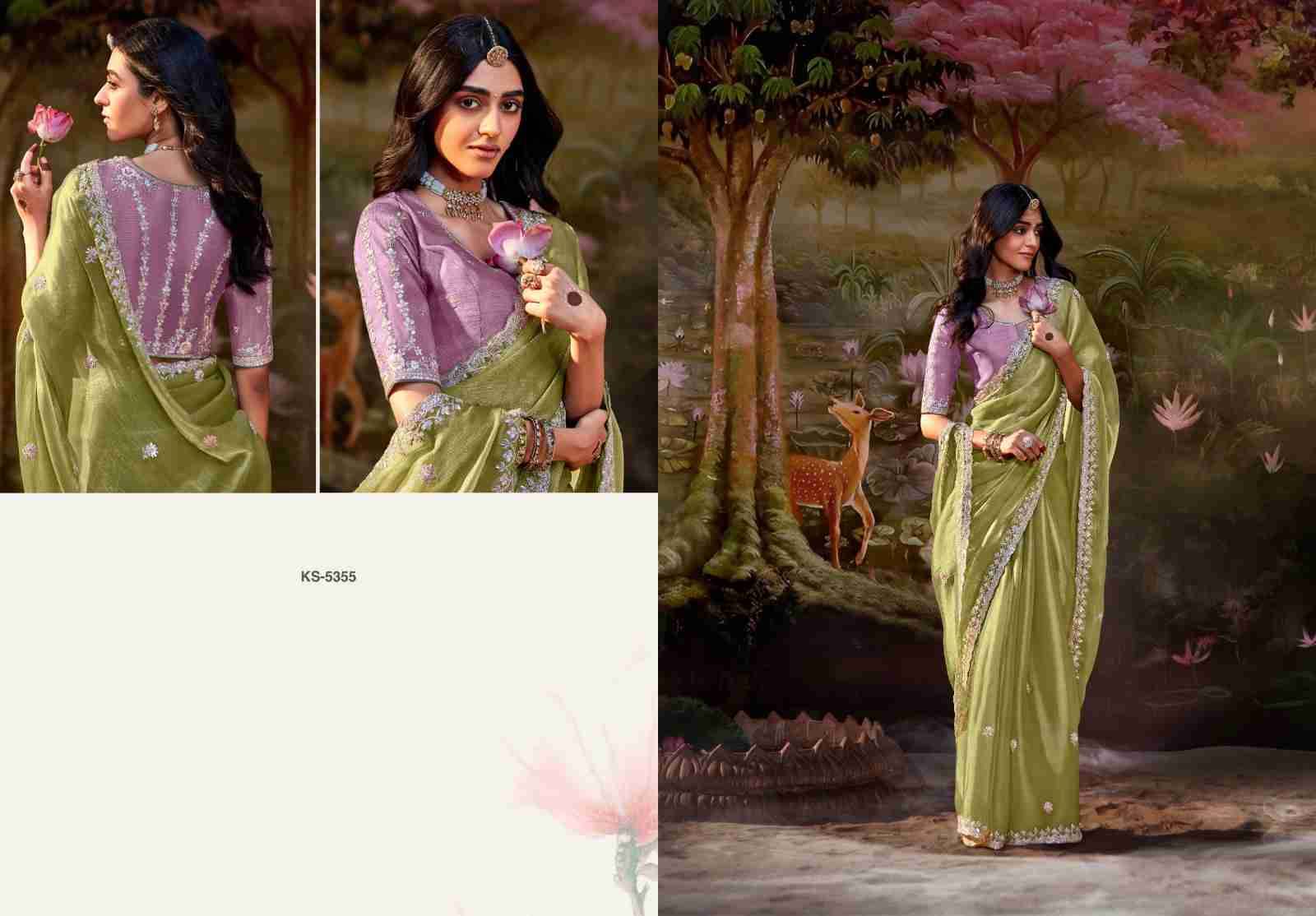 Kajal Vol-15 By Kimora Fashion 5341 To 5355 Series Indian Traditional Wear Collection Beautiful Stylish Fancy Colorful Party Wear & Occasional Wear Organza Chiffon Sarees At Wholesale Price