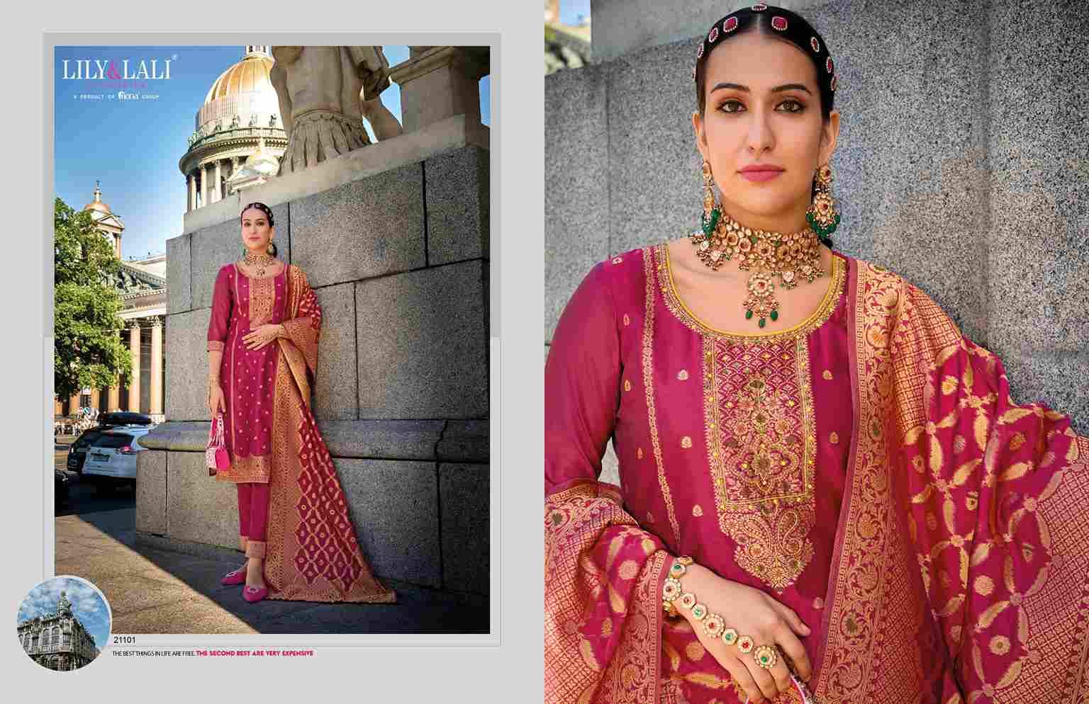 Silkyness Vol-2 By Lily And Lali 21101 To 21106 Series Beautiful Festive Suits Colorful Stylish Fancy Casual Wear & Ethnic Wear Jacquard Dresses At Wholesale Price