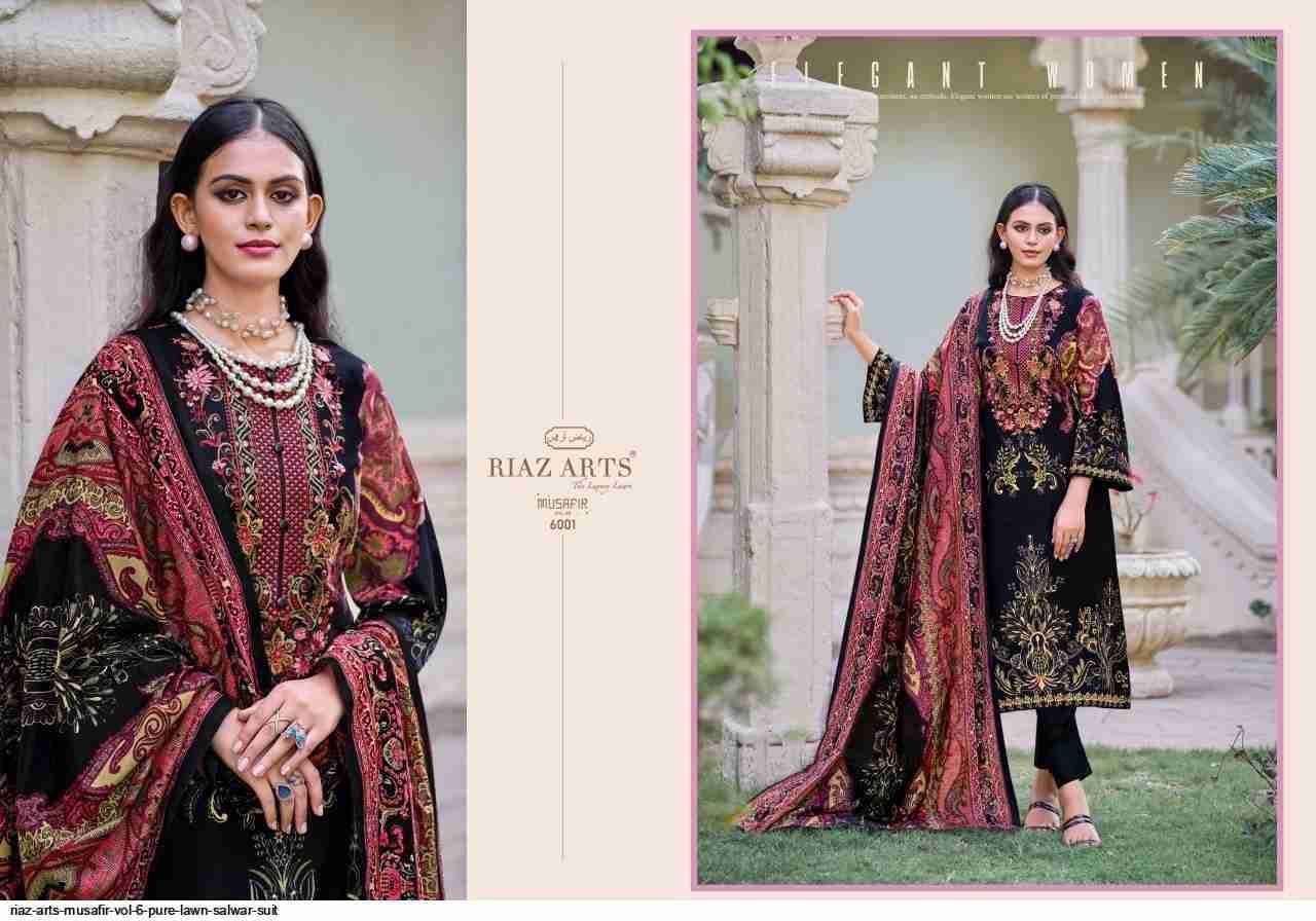 Musafir Vol-6 By Riaz Arts 6001 To 6009 Series Wholesale Designer Pakistani Suits Collection Beautiful Stylish Fancy Colorful Party Wear & Occasional Wear Pure Lawn Print With Embroidered Dresses At Wholesale Price