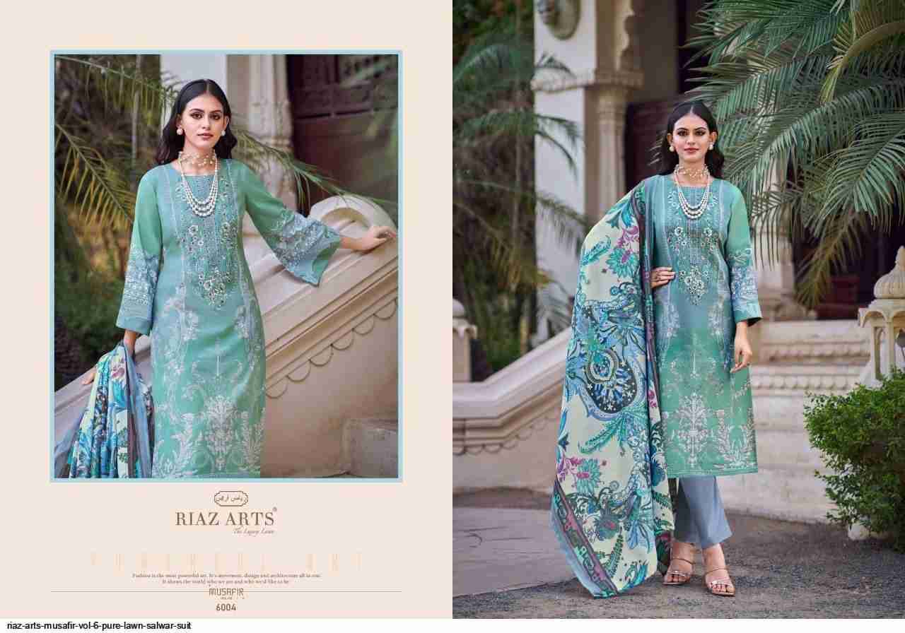 Musafir Vol-6 By Riaz Arts 6001 To 6009 Series Wholesale Designer Pakistani Suits Collection Beautiful Stylish Fancy Colorful Party Wear & Occasional Wear Pure Lawn Print With Embroidered Dresses At Wholesale Price