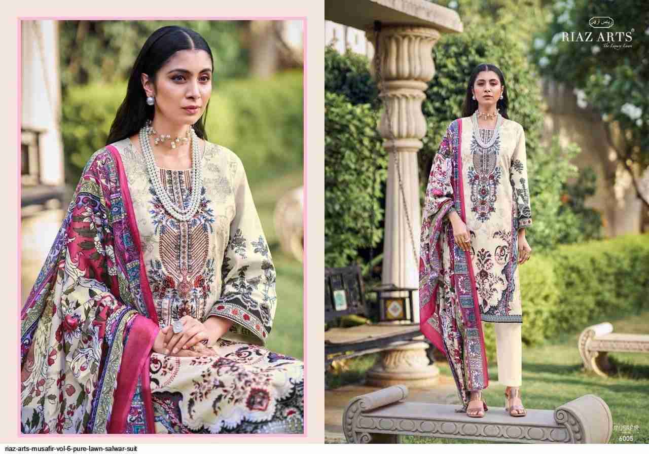 Musafir Vol-6 By Riaz Arts 6001 To 6009 Series Wholesale Designer Pakistani Suits Collection Beautiful Stylish Fancy Colorful Party Wear & Occasional Wear Pure Lawn Print With Embroidered Dresses At Wholesale Price