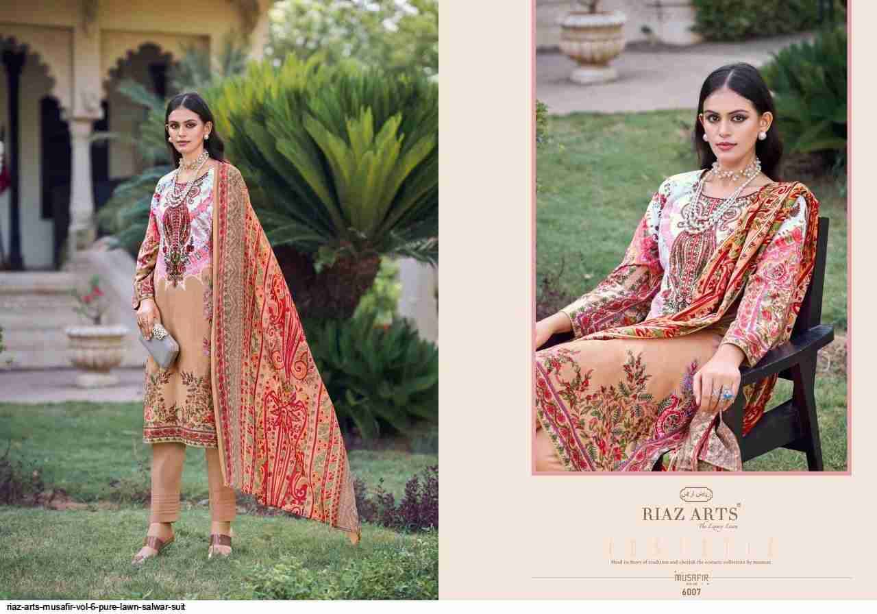 Musafir Vol-6 By Riaz Arts 6001 To 6009 Series Wholesale Designer Pakistani Suits Collection Beautiful Stylish Fancy Colorful Party Wear & Occasional Wear Pure Lawn Print With Embroidered Dresses At Wholesale Price