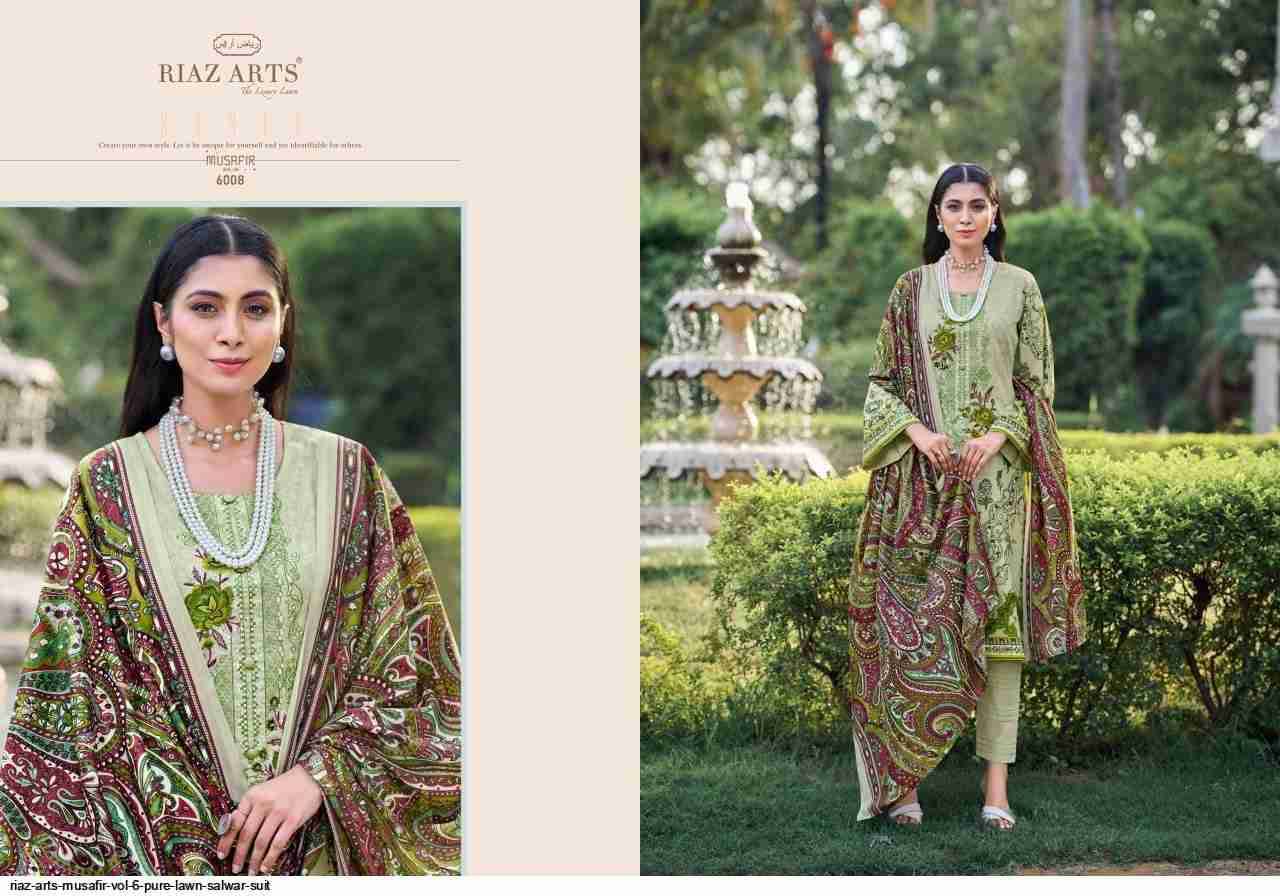 Musafir Vol-6 By Riaz Arts 6001 To 6009 Series Wholesale Designer Pakistani Suits Collection Beautiful Stylish Fancy Colorful Party Wear & Occasional Wear Pure Lawn Print With Embroidered Dresses At Wholesale Price