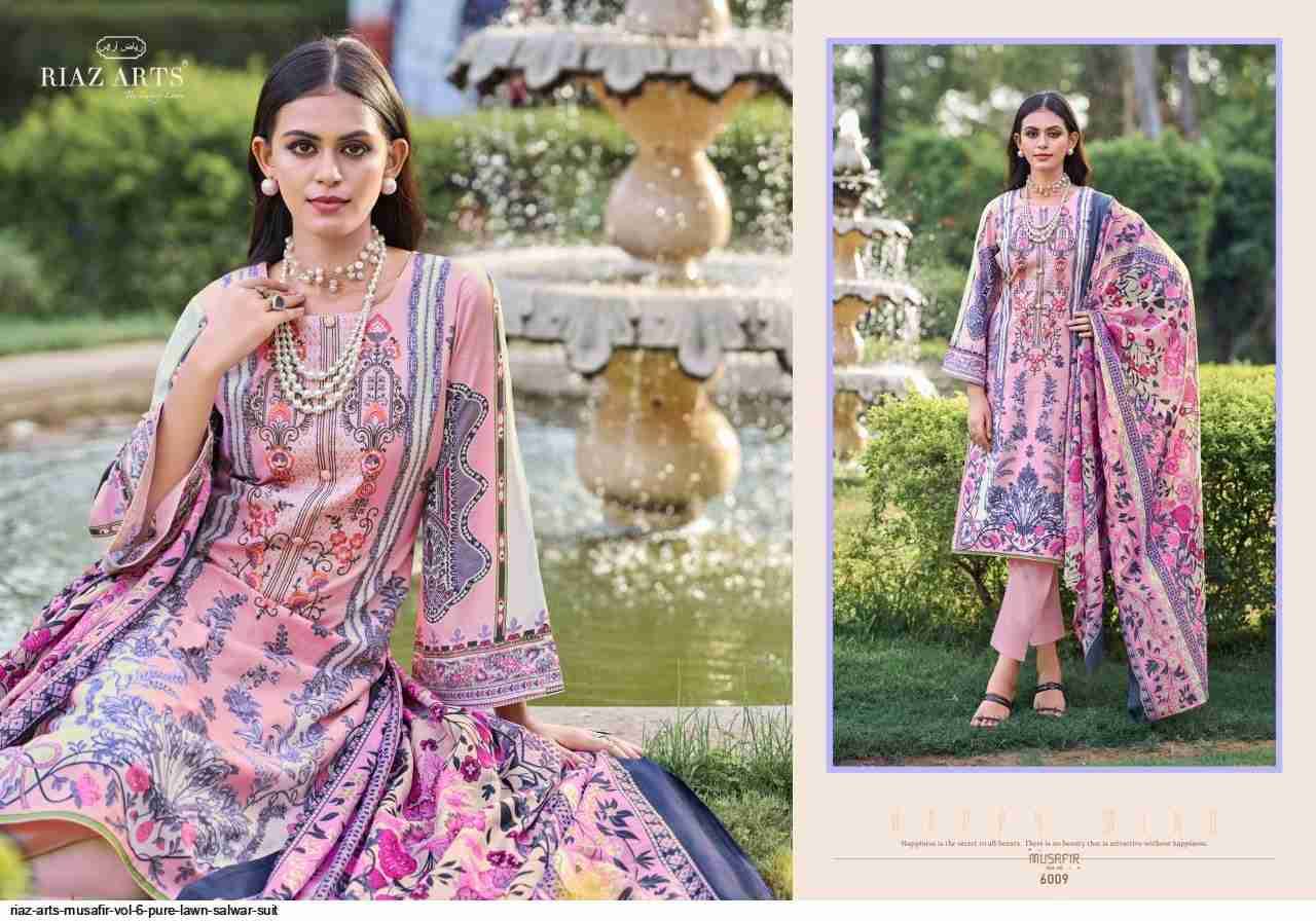 Musafir Vol-6 By Riaz Arts 6001 To 6009 Series Wholesale Designer Pakistani Suits Collection Beautiful Stylish Fancy Colorful Party Wear & Occasional Wear Pure Lawn Print With Embroidered Dresses At Wholesale Price