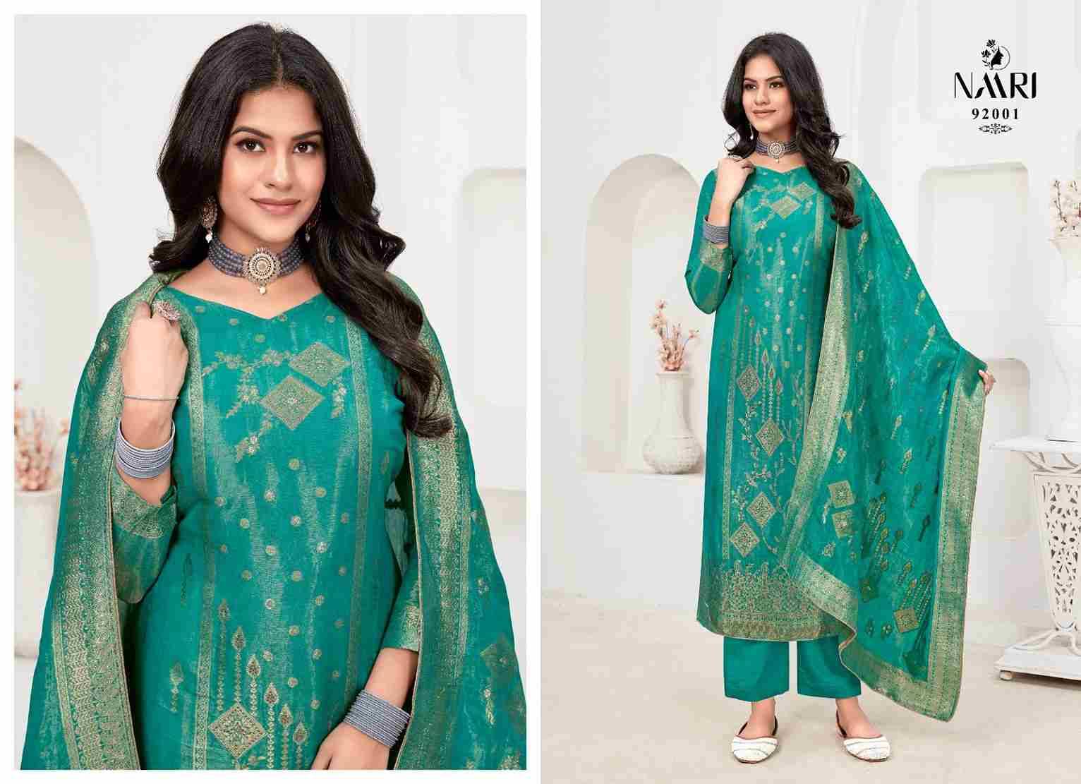 Simran By Naari 92001 To 92004 Series Beautiful Stylish Festive Suits Fancy Colorful Casual Wear & Ethnic Wear & Ready To Wear Pure Jacquard Print Dresses At Wholesale Price