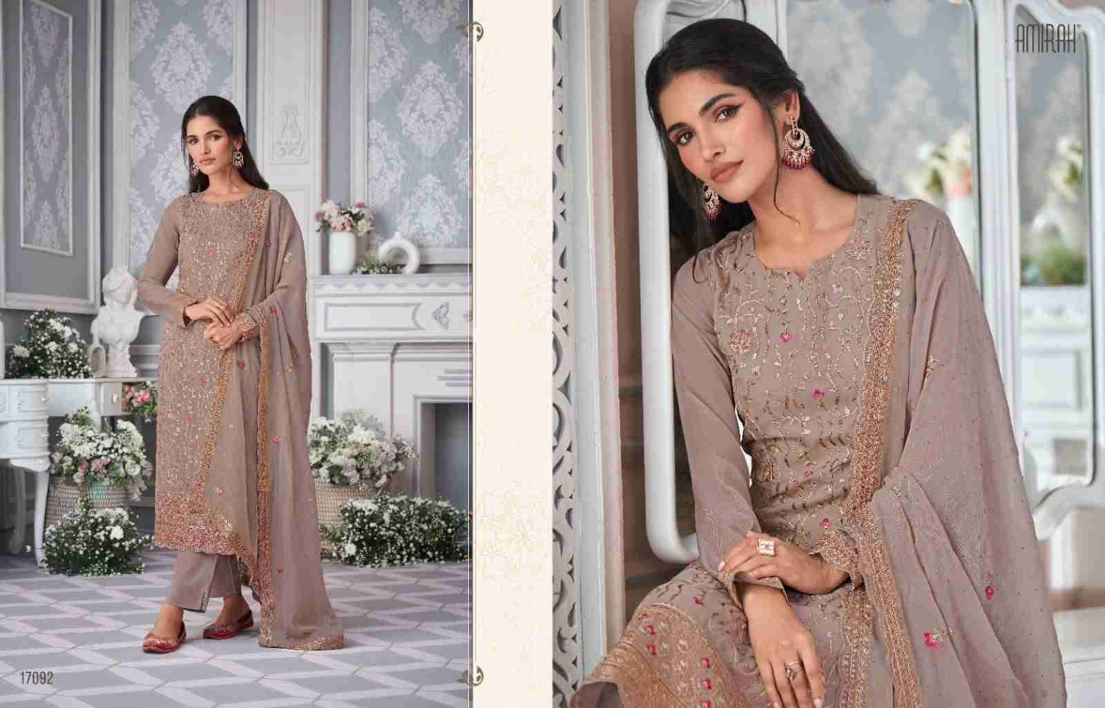 Antra By Amirah 17092 To 17096 Series Beautiful Stylish Festive Suits Fancy Colorful Casual Wear & Ethnic Wear & Ready To Wear Organza Silk Dresses At Wholesale Price