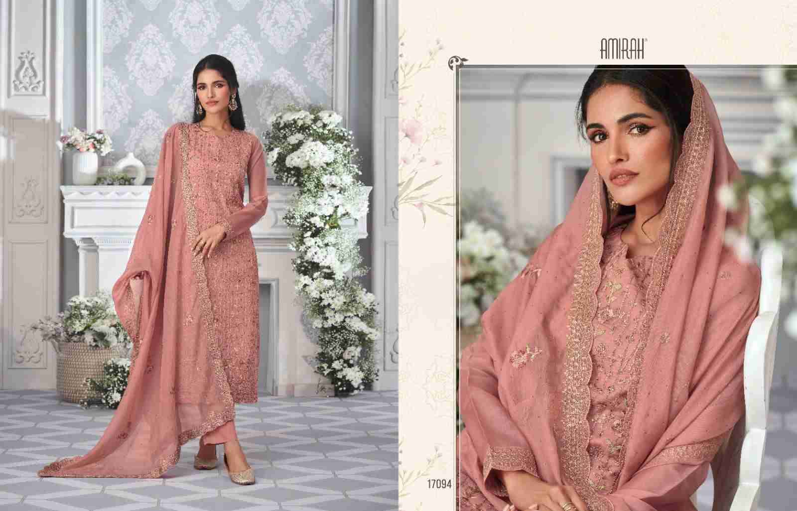 Antra By Amirah 17092 To 17096 Series Beautiful Stylish Festive Suits Fancy Colorful Casual Wear & Ethnic Wear & Ready To Wear Organza Silk Dresses At Wholesale Price