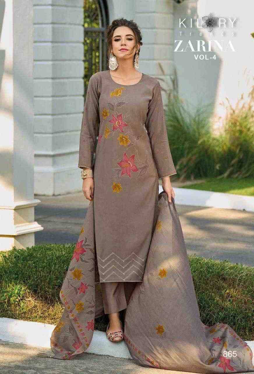 Zarina Vol-4 By Kilory 861 To 868 Series Beautiful Stylish Festive Suits Fancy Colorful Casual Wear & Ethnic Wear & Ready To Wear Viscose Muslin Dresses At Wholesale Price