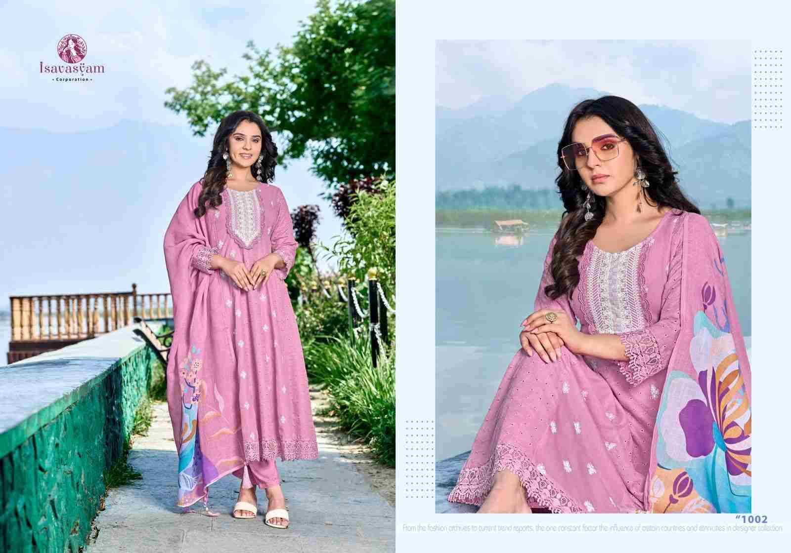 Anarkali By Isavasyam 1001 To 1004 Series Beautiful Stylish Festive Suits Fancy Colorful Casual Wear & Ethnic Wear & Ready To Wear Linen Cotton Dresses At Wholesale Price