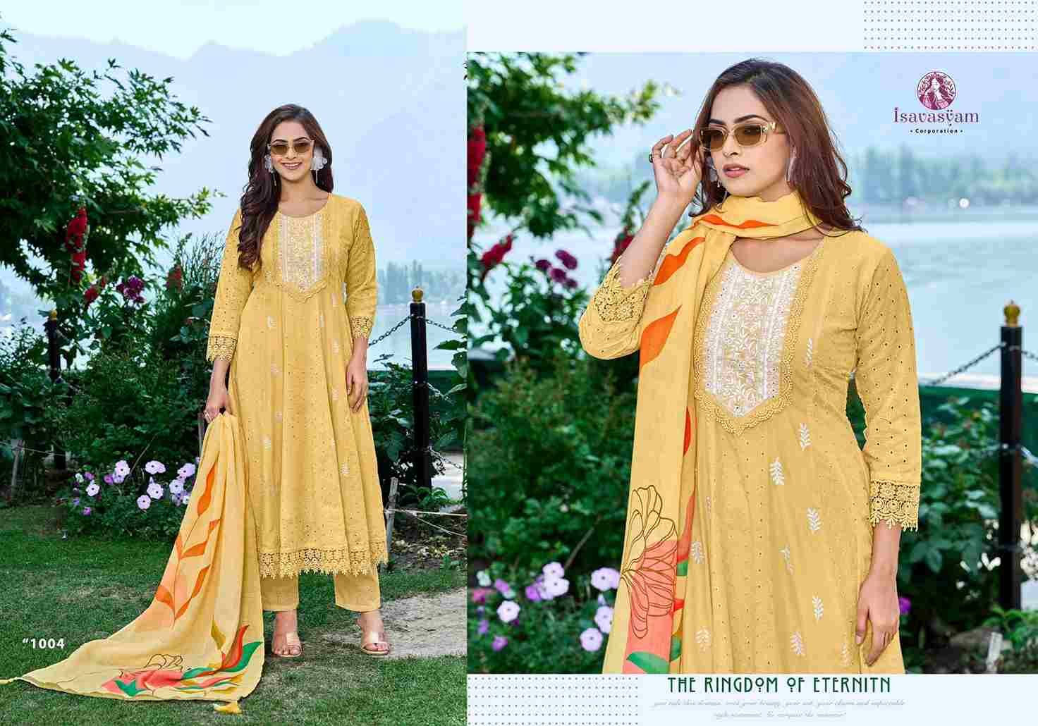 Anarkali By Isavasyam 1001 To 1004 Series Beautiful Stylish Festive Suits Fancy Colorful Casual Wear & Ethnic Wear & Ready To Wear Linen Cotton Dresses At Wholesale Price