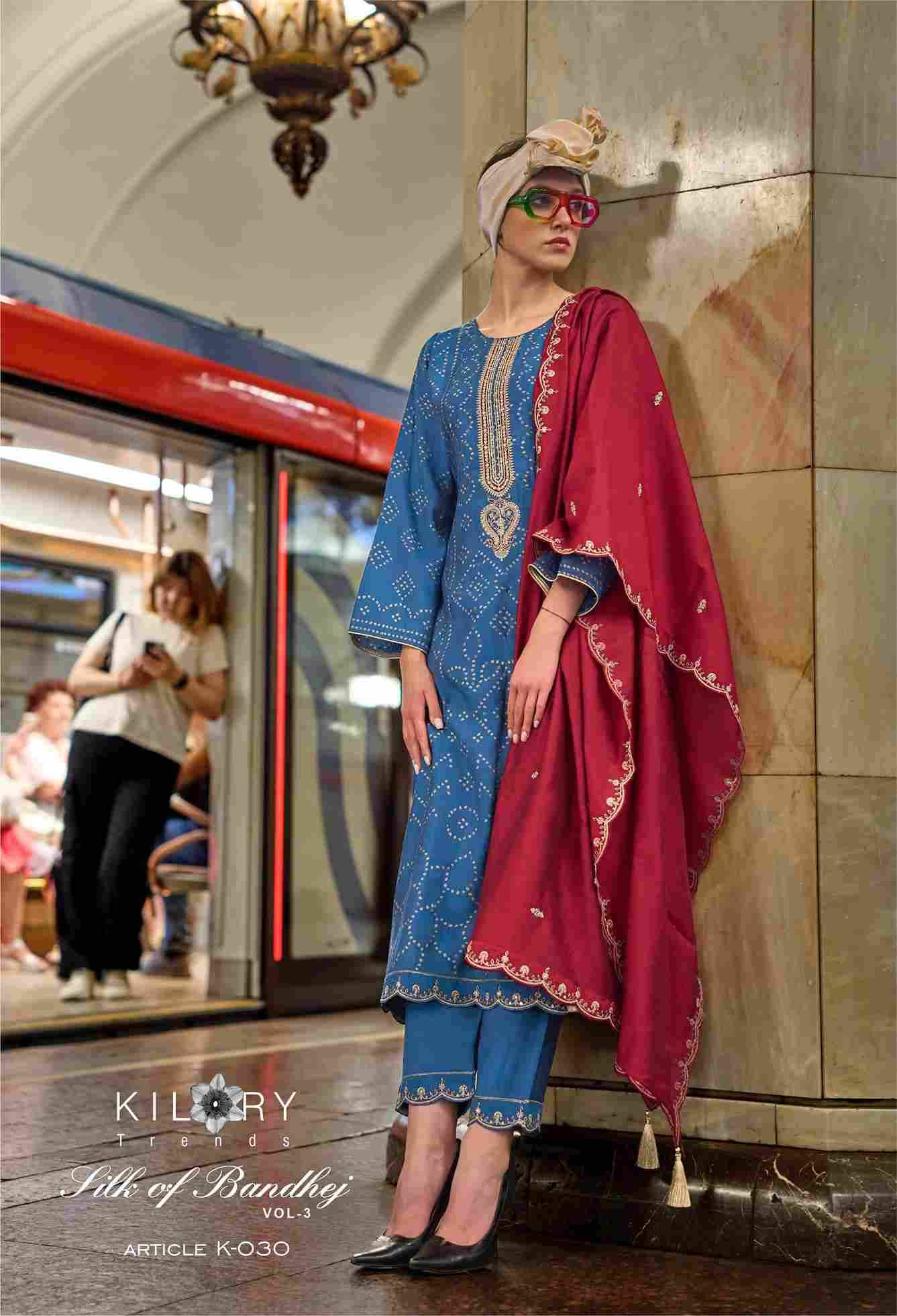 Silk Of Bandhej Vol-2 By Kilory 27 To 34 Series Beautiful Suits Colorful Stylish Fancy Casual Wear & Ethnic Wear Pure Viscose Muslin Dresses At Wholesale Price