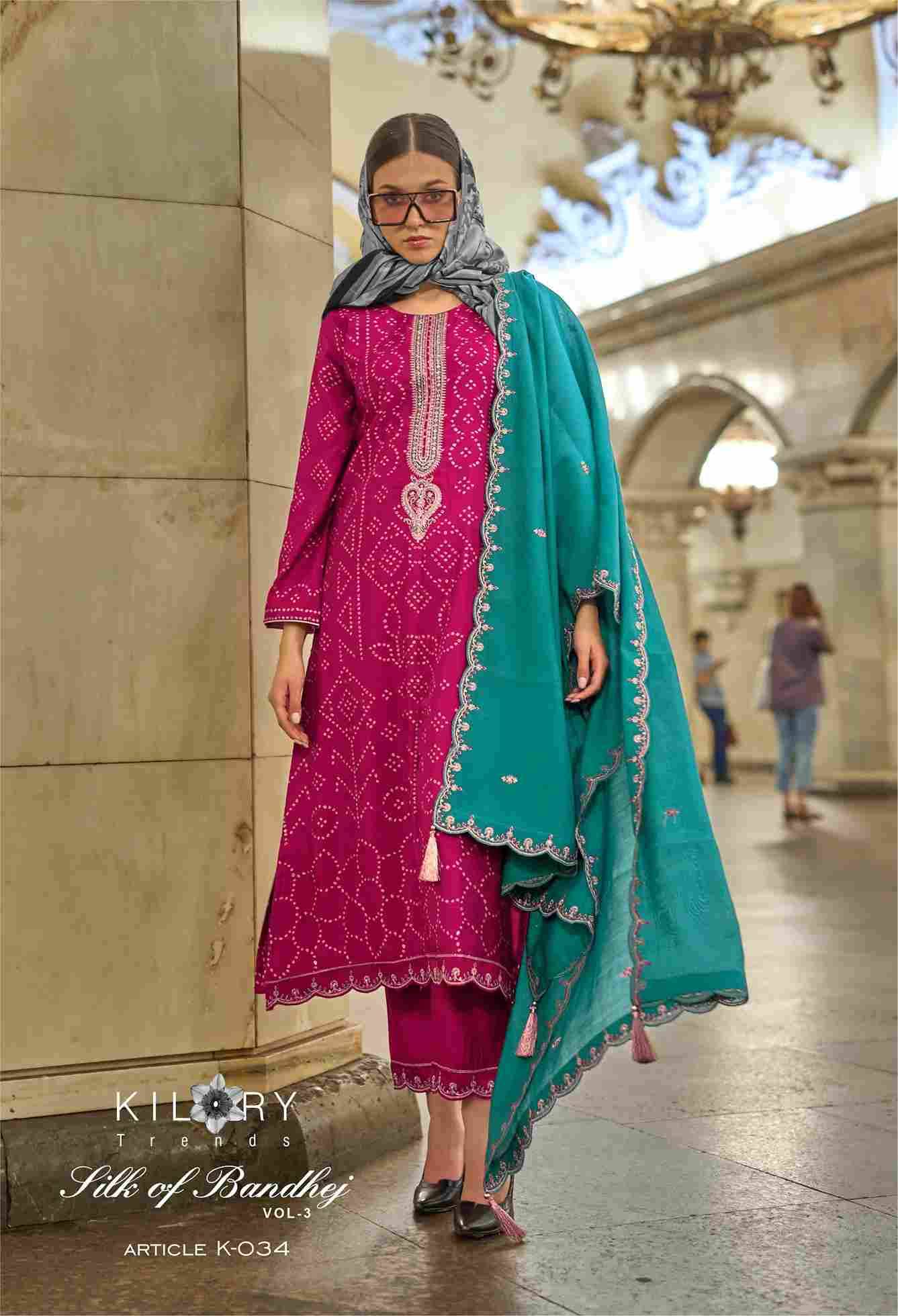 Silk Of Bandhej Vol-2 By Kilory 27 To 34 Series Beautiful Suits Colorful Stylish Fancy Casual Wear & Ethnic Wear Pure Viscose Muslin Dresses At Wholesale Price