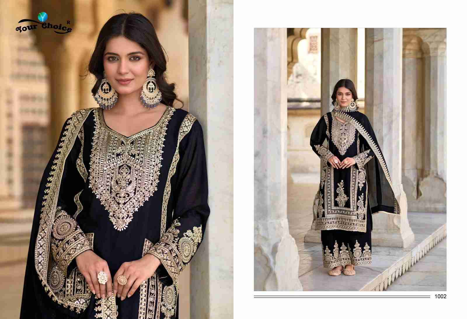 Cobra By Your Choice 1001 To 1002 Series Sharara Suits Beautiful Fancy Colorful Stylish Party Wear & Occasional Wear Pure Chinnon Dresses At Wholesale Price