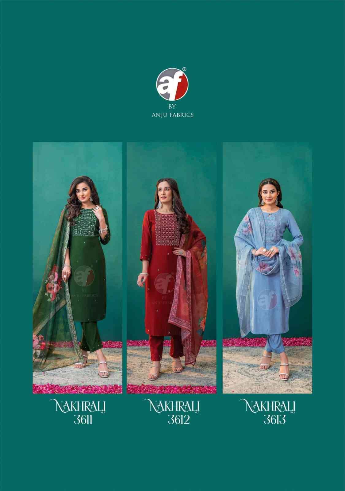 Nakhrali Vol-4 By Anju Fabrics 3611 To 3616 Series Designer Festive Suits Beautiful Stylish Fancy Colorful Party Wear & Occasional Wear Modal Silk Dresses At Wholesale Price