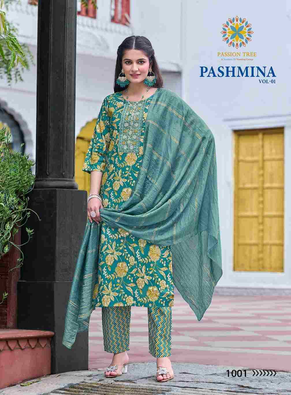 Pashmina Vol-1 By Passion Tree 1001 To 1008 Series Beautiful Suits Colorful Stylish Fancy Casual Wear & Ethnic Wear Chanderi Print Dresses At Wholesale Price