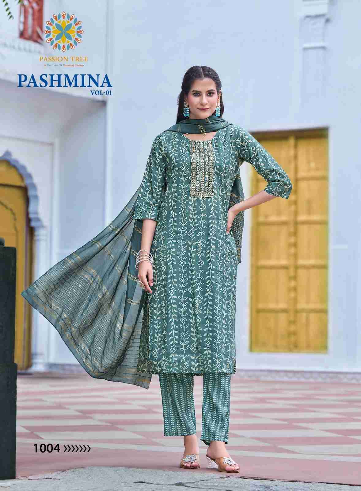 Pashmina Vol-1 By Passion Tree 1001 To 1008 Series Beautiful Suits Colorful Stylish Fancy Casual Wear & Ethnic Wear Chanderi Print Dresses At Wholesale Price