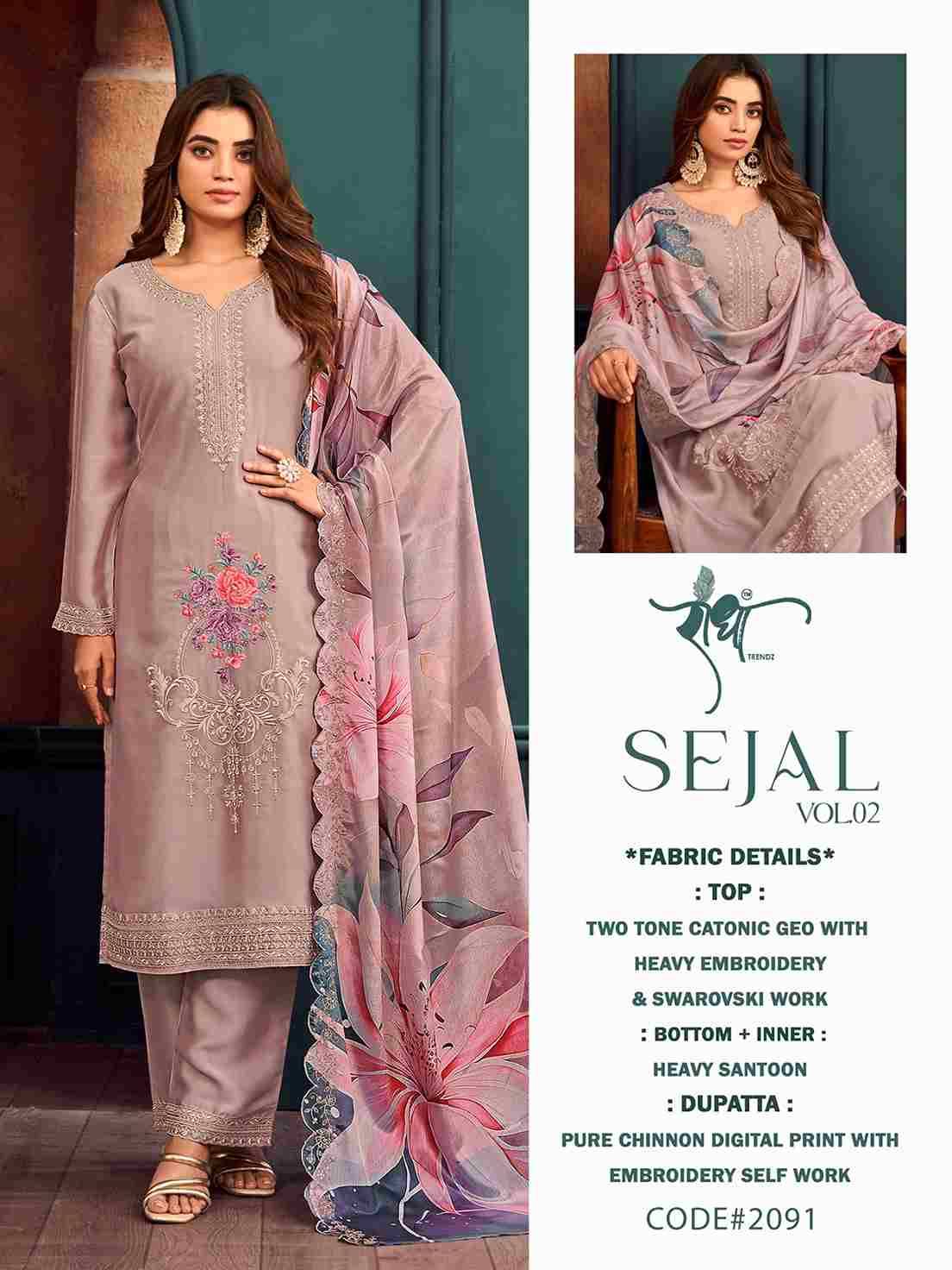 Sejal Vol-2 By Radha Trendz 2091 To 2094 Series Beautiful Festive Suits Colorful Stylish Fancy Casual Wear & Ethnic Wear Georgette Embroidered Dresses At Wholesale Price