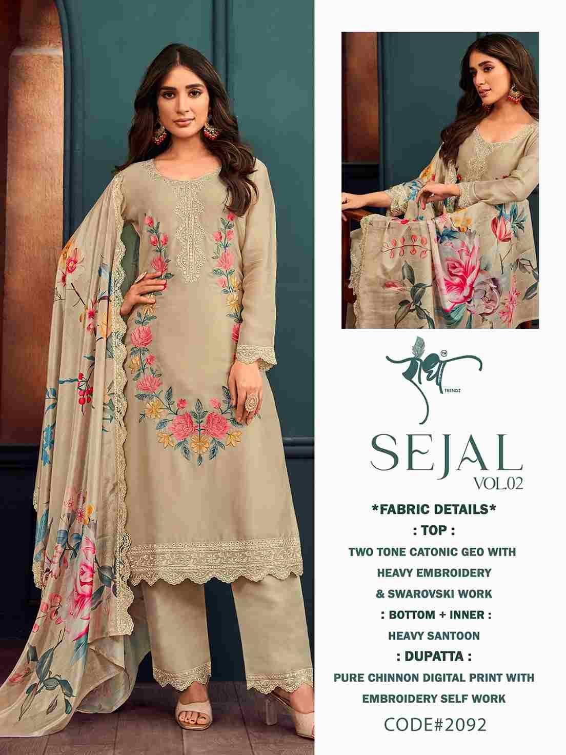 Sejal Vol-2 By Radha Trendz 2091 To 2094 Series Beautiful Festive Suits Colorful Stylish Fancy Casual Wear & Ethnic Wear Georgette Embroidered Dresses At Wholesale Price