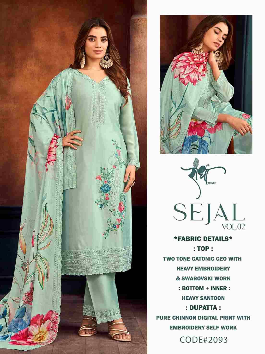 Sejal Vol-2 By Radha Trendz 2091 To 2094 Series Beautiful Festive Suits Colorful Stylish Fancy Casual Wear & Ethnic Wear Georgette Embroidered Dresses At Wholesale Price