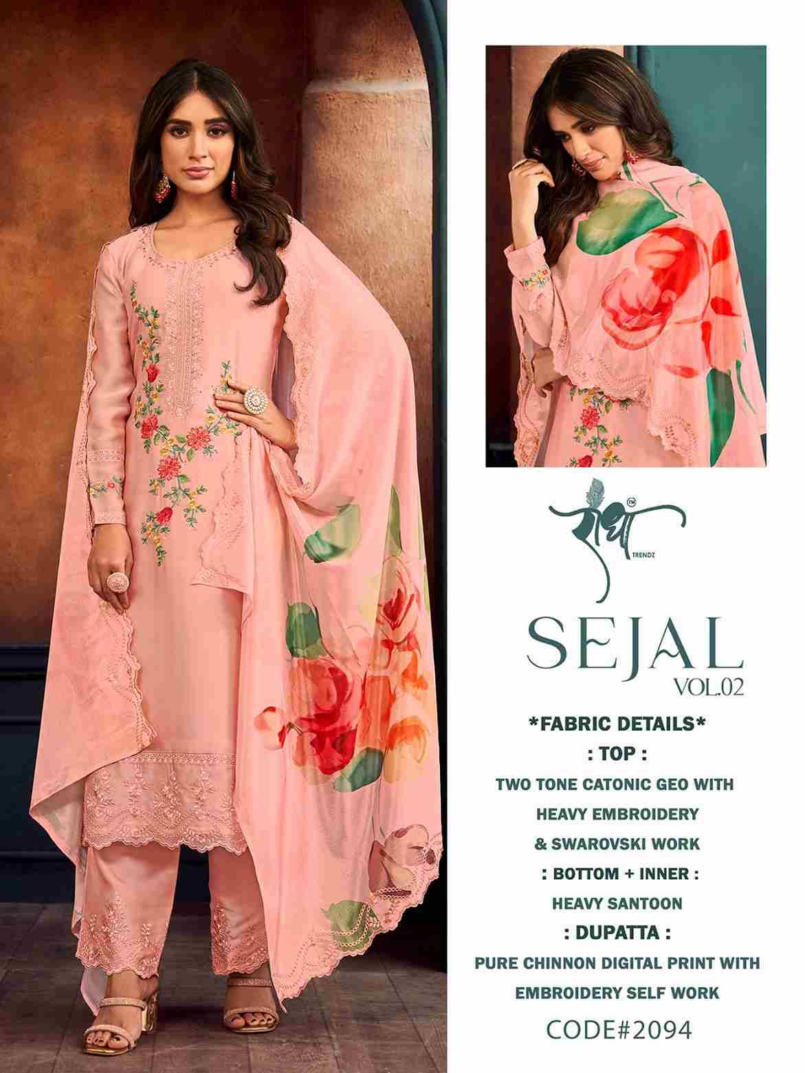 Sejal Vol-2 By Radha Trendz 2091 To 2094 Series Beautiful Festive Suits Colorful Stylish Fancy Casual Wear & Ethnic Wear Georgette Embroidered Dresses At Wholesale Price