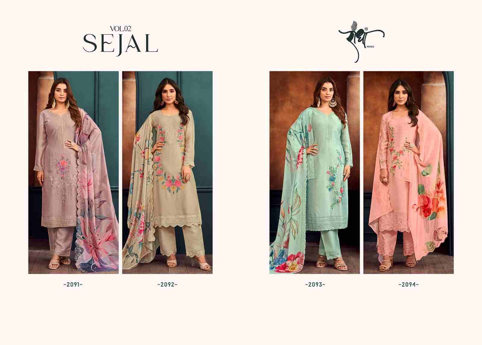 Sejal Vol-2 By Radha Trendz 2091 To 2094 Series Beautiful Festive Suits Colorful Stylish Fancy Casual Wear & Ethnic Wear Georgette Embroidered Dresses At Wholesale Price