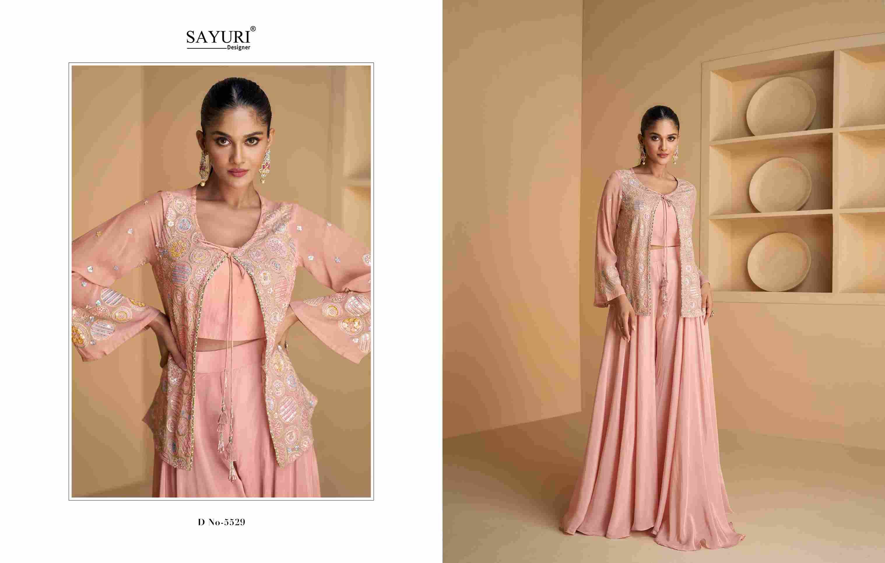 Aarvi By Sayuri 5529 To 5530 Series Designer Stylish Fancy Colorful Beautiful Party Wear & Ethnic Wear Collection Georgette Tops With Bottom At Wholesale Price