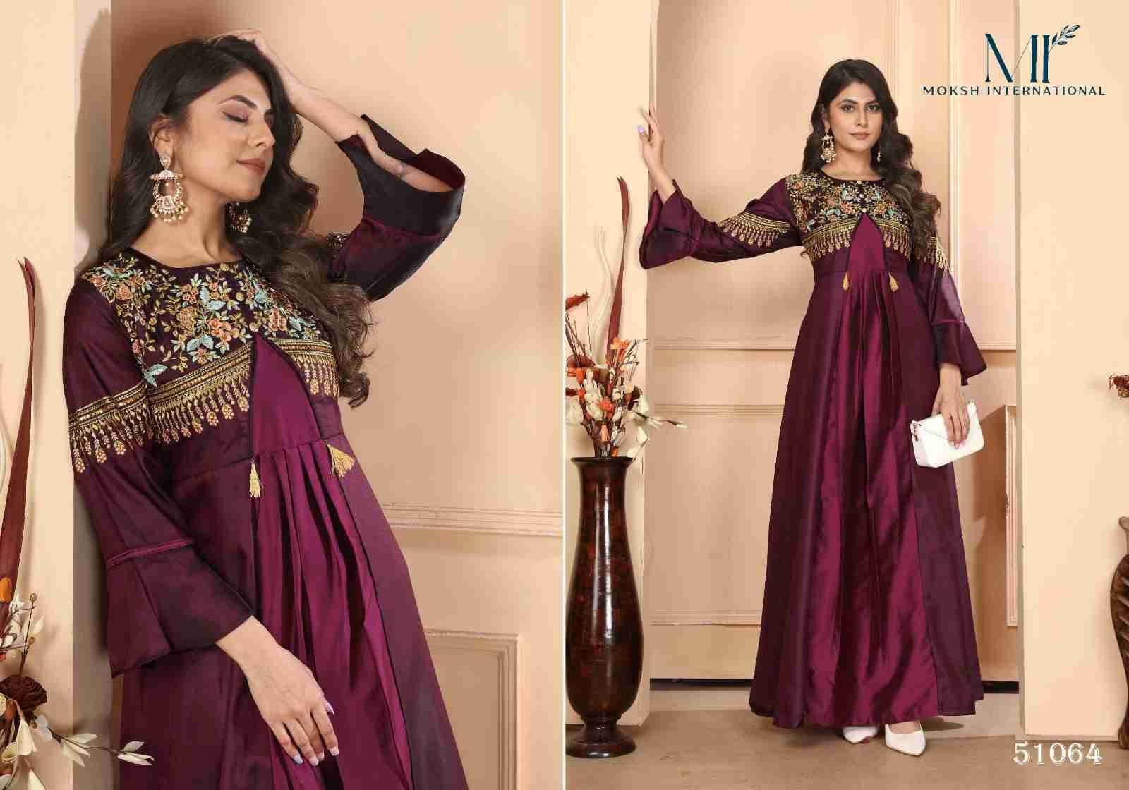 Armani Vol-1 By Moksh International Beautiful Stylish Fancy Colorful Casual Wear & Ethnic Wear Silk Gowns At Wholesale Price