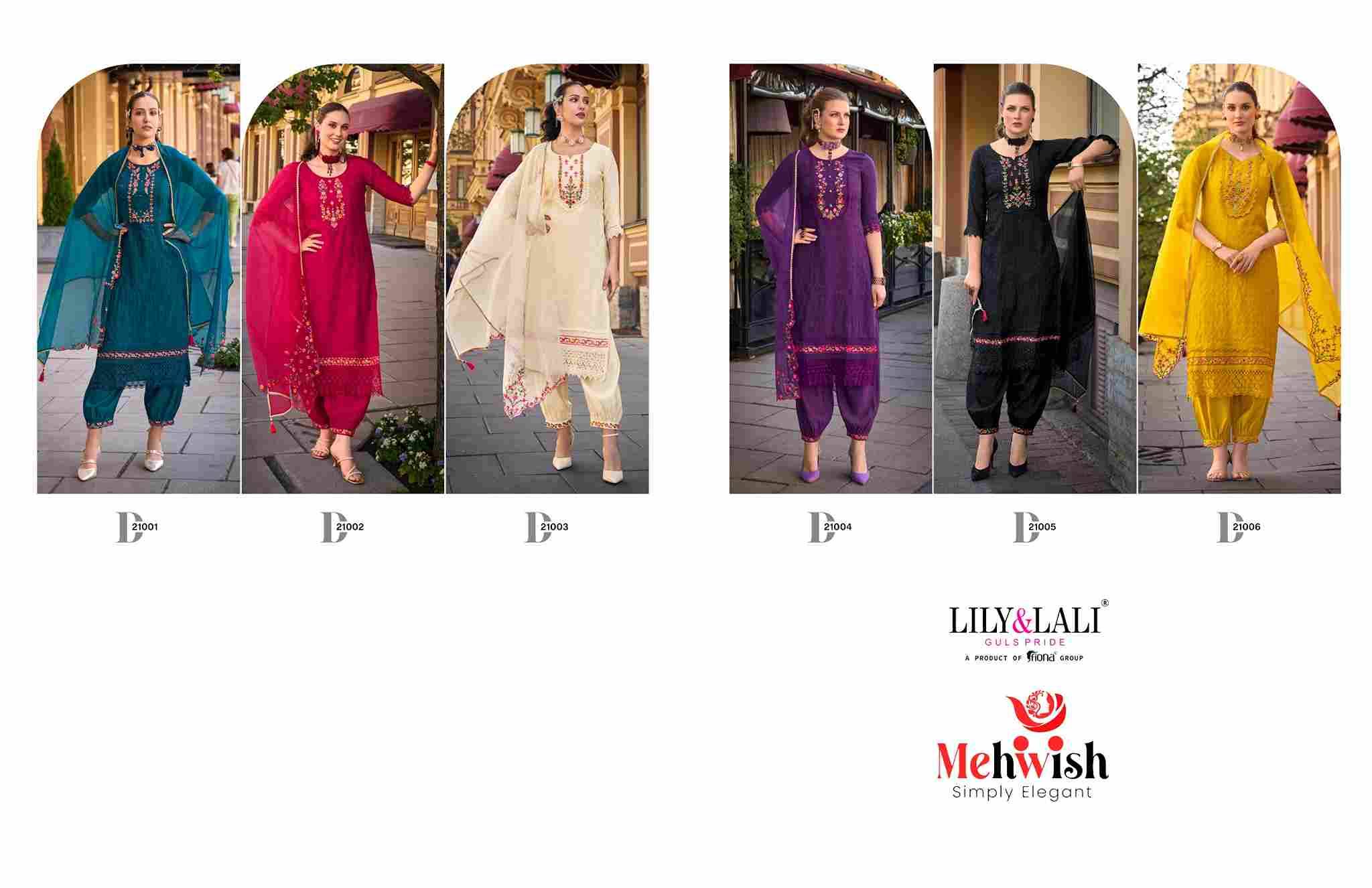 Mehwish By Lily And Lali 21001 To 21006 Series Beautiful Festive Suits Colorful Stylish Fancy Casual Wear & Ethnic Wear Viscose Dresses At Wholesale Price