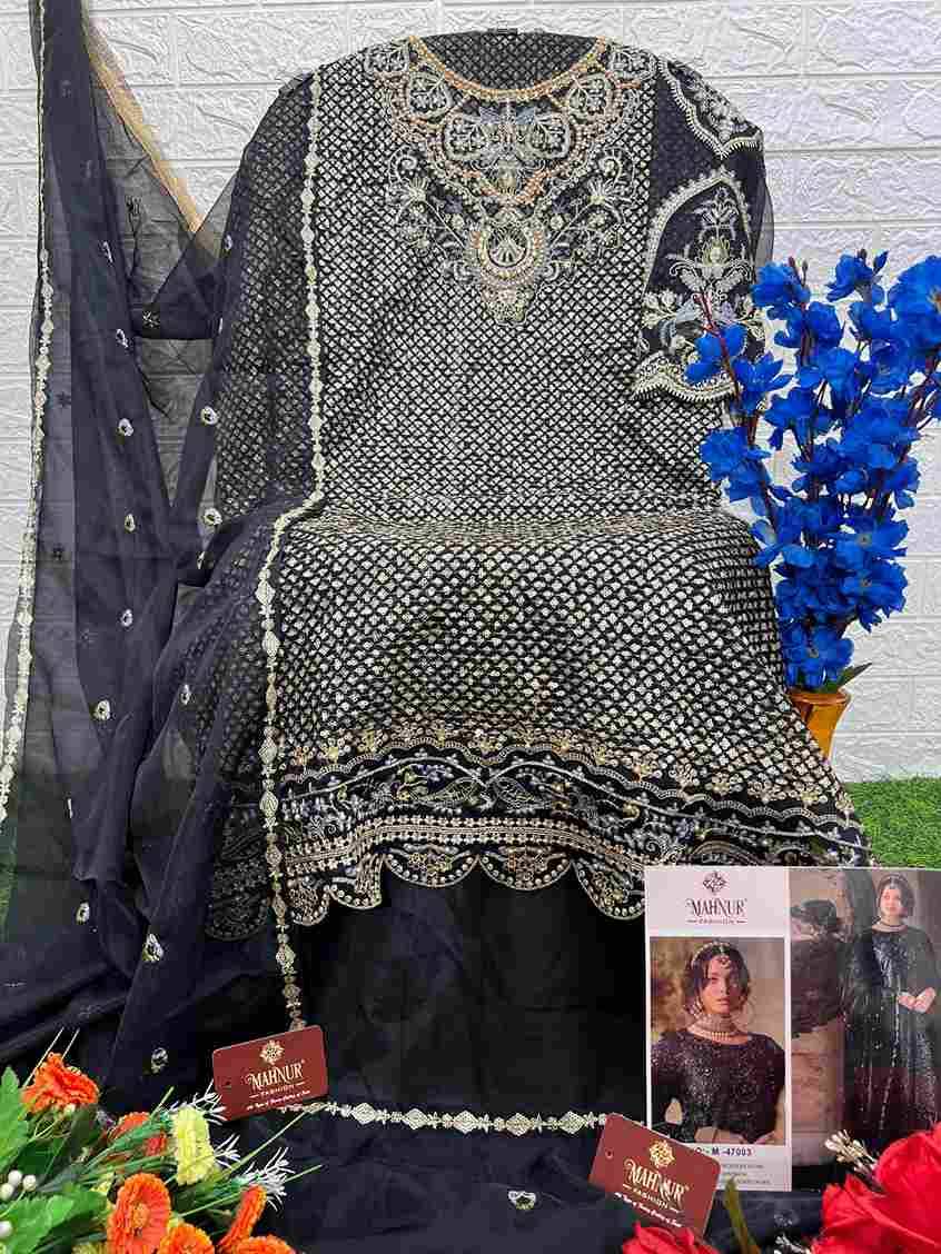 Mahnur Vol-47 By Mahnur Fashion 47001 To 47003 Series Beautiful Pakistani Suits Colorful Stylish Fancy Casual Wear & Ethnic Wear Organza Dresses At Wholesale Price