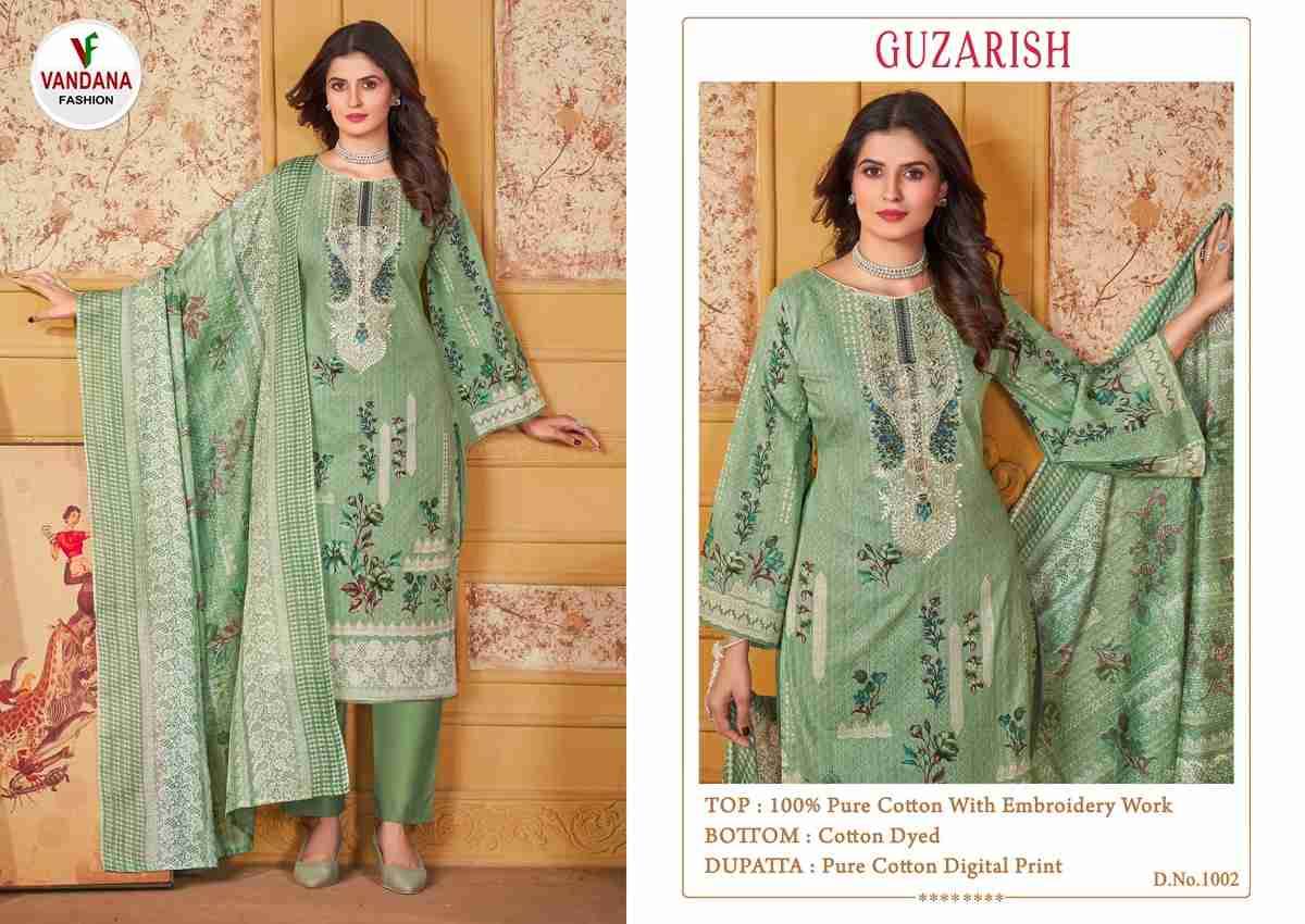 Guzarish Vol-1 By Vandana Fashion 1001 To 1008 Series Beautiful Festive Suits Stylish Fancy Colorful Casual Wear & Ethnic Wear Pure Cotton Print Dresses At Wholesale Price