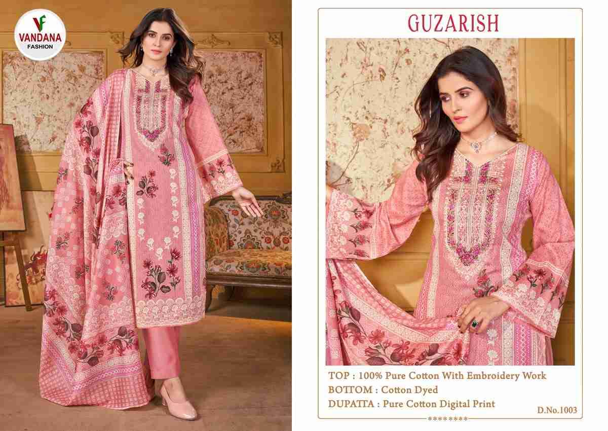 Guzarish Vol-1 By Vandana Fashion 1001 To 1008 Series Beautiful Festive Suits Stylish Fancy Colorful Casual Wear & Ethnic Wear Pure Cotton Print Dresses At Wholesale Price