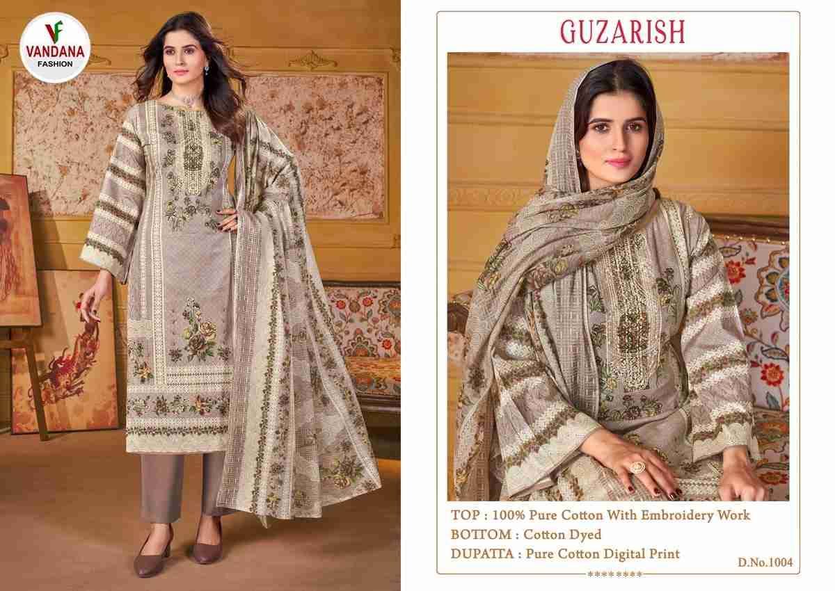 Guzarish Vol-1 By Vandana Fashion 1001 To 1008 Series Beautiful Festive Suits Stylish Fancy Colorful Casual Wear & Ethnic Wear Pure Cotton Print Dresses At Wholesale Price