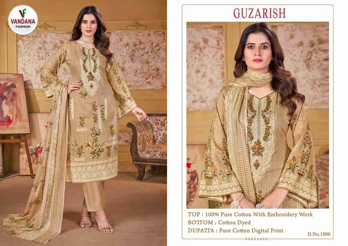 Guzarish Vol-1 By Vandana Fashion 1001 To 1008 Series Beautiful Festive Suits Stylish Fancy Colorful Casual Wear & Ethnic Wear Pure Cotton Print Dresses At Wholesale Price