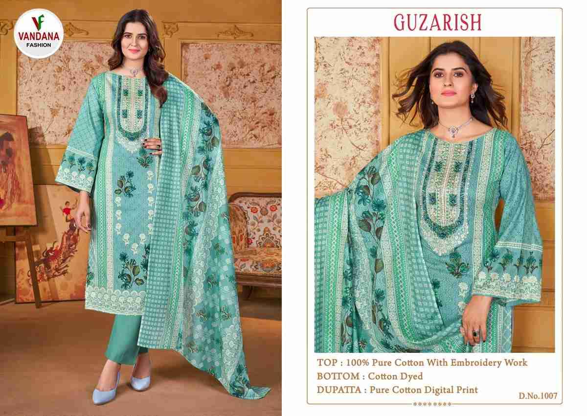 Guzarish Vol-1 By Vandana Fashion 1001 To 1008 Series Beautiful Festive Suits Stylish Fancy Colorful Casual Wear & Ethnic Wear Pure Cotton Print Dresses At Wholesale Price