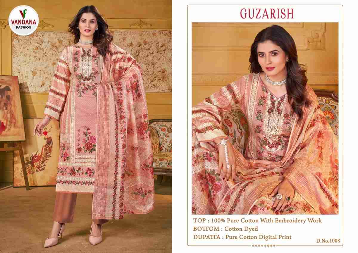 Guzarish Vol-1 By Vandana Fashion 1001 To 1008 Series Beautiful Festive Suits Stylish Fancy Colorful Casual Wear & Ethnic Wear Pure Cotton Print Dresses At Wholesale Price