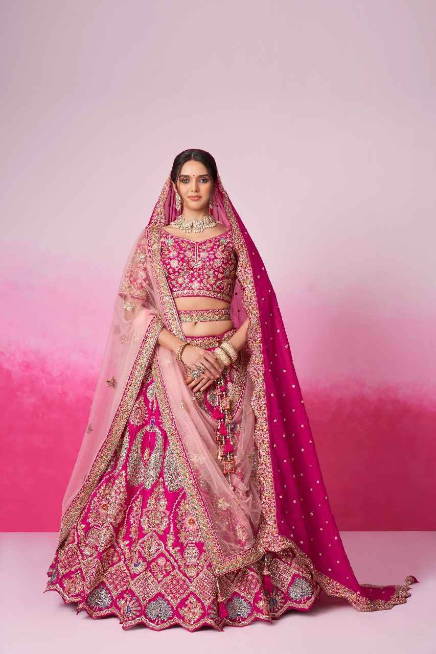 6043 By Fashid Wholesale 6043-A To 6043-D Series Bridal Wear Collection Beautiful Stylish Colorful Fancy Party Wear & Occasional Wear Silk Lehengas At Wholesale Price