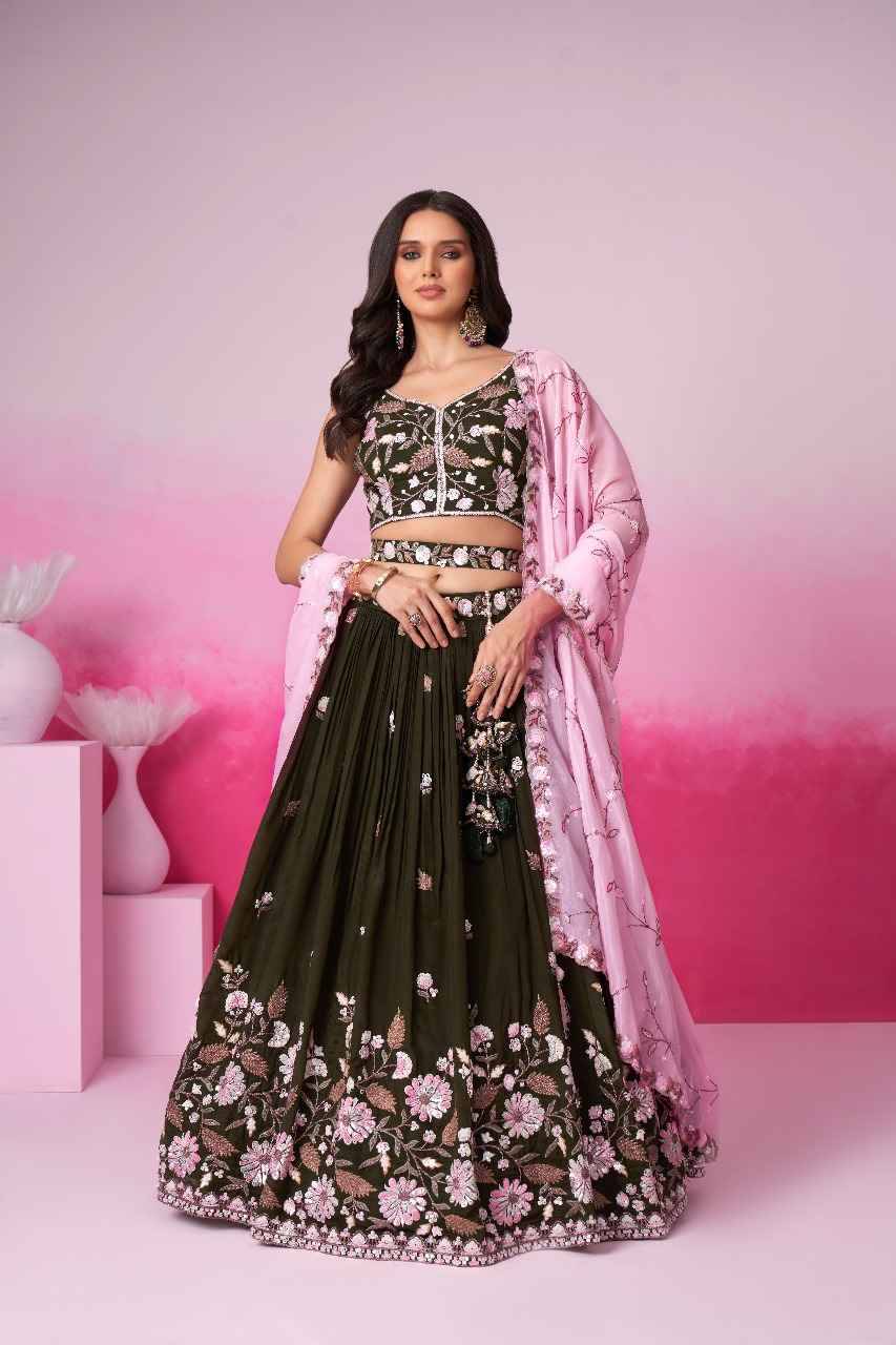 6034 By Fashid Wholesale 6034-A To 6034-C Series Bridal Wear Collection Beautiful Stylish Colorful Fancy Party Wear & Occasional Wear Satin Lehengas At Wholesale Price