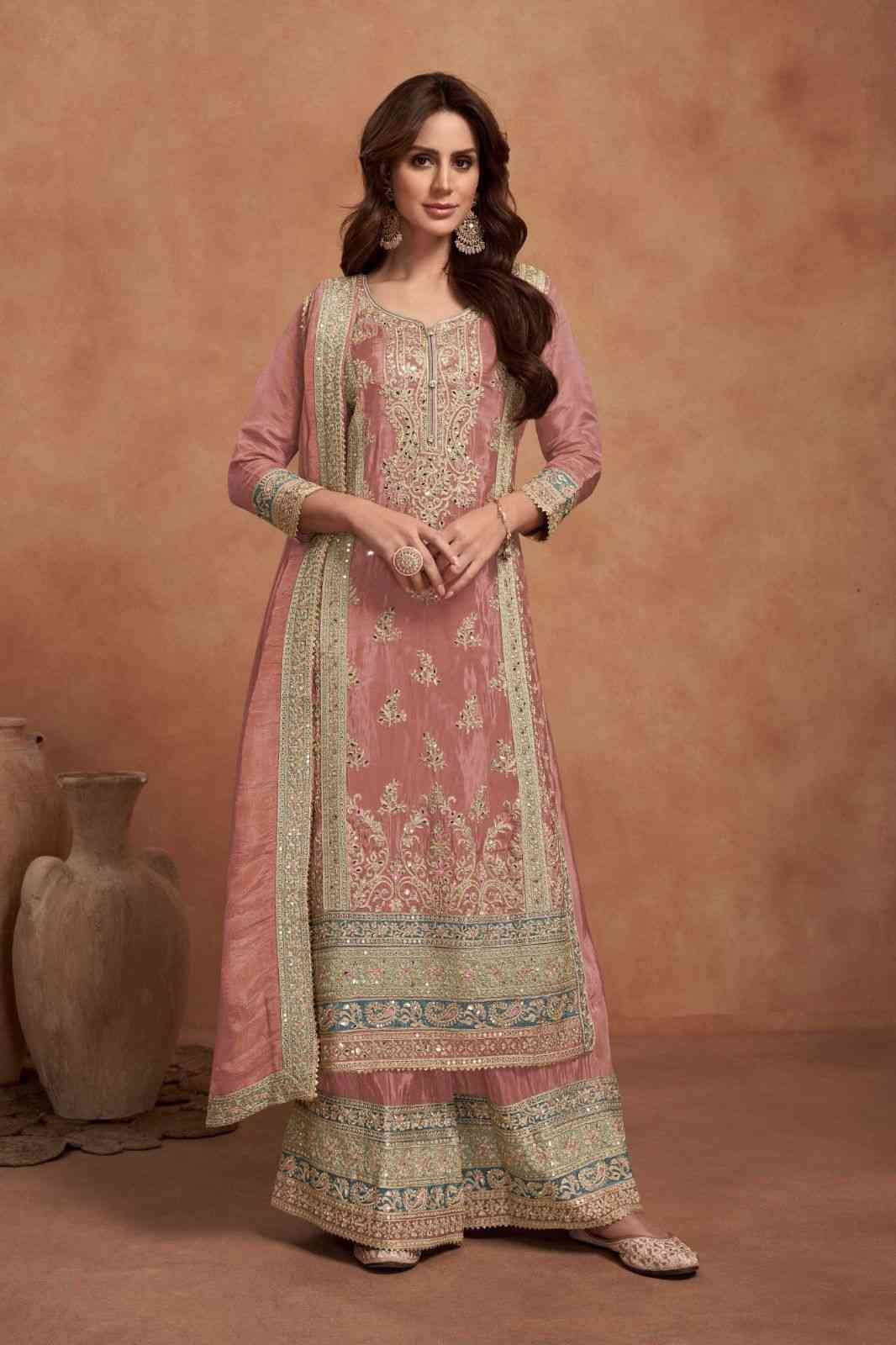 Nazia By Gulkayra Designer 7453-A To 7453-C Series Beautiful Sharara Suits Colorful Stylish Fancy Casual Wear & Ethnic Wear Silk Embroidery Dresses At Wholesale Price