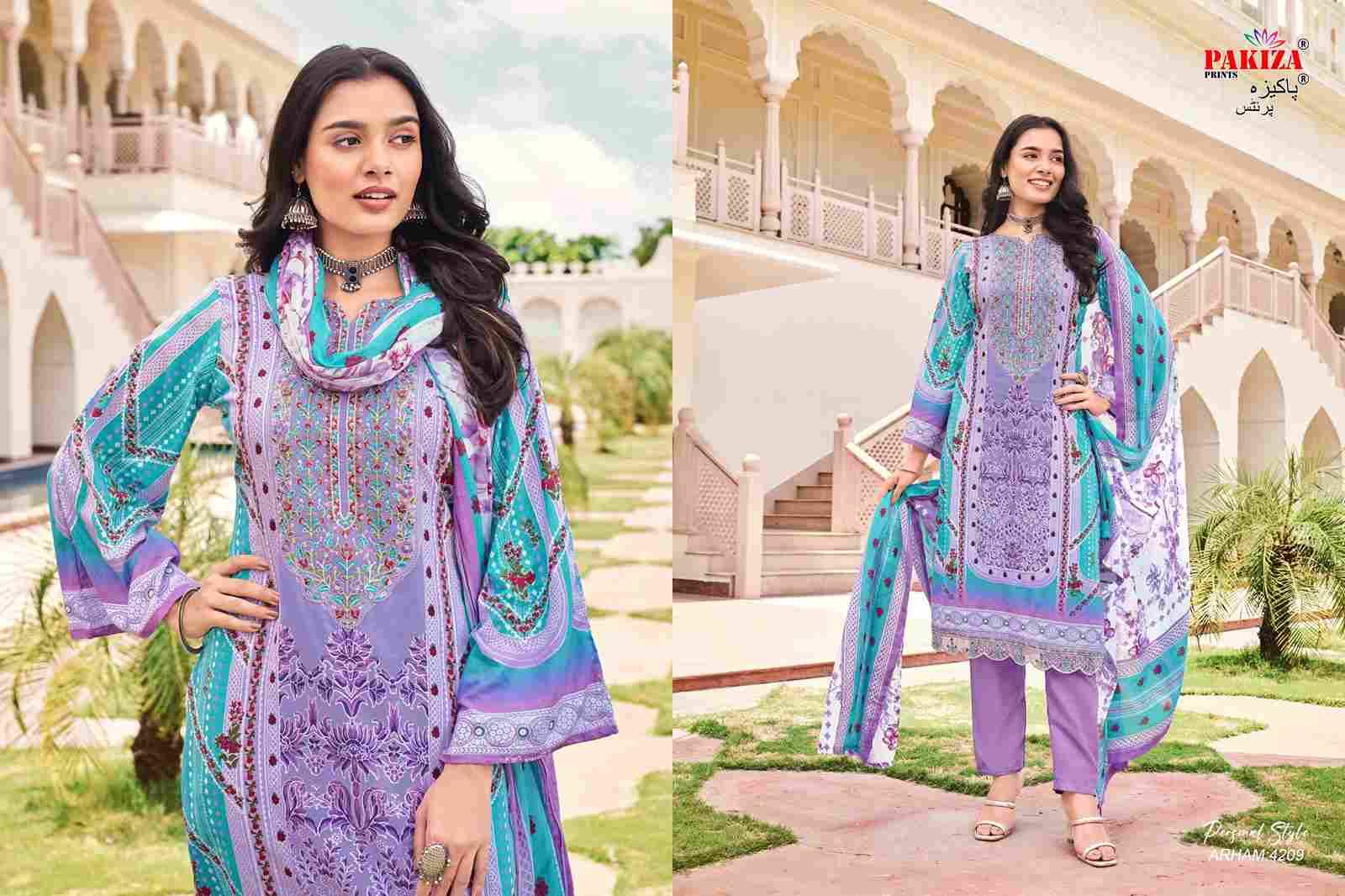 Arham Vol-42 By Pakiza Prints 4201 To 4210 Series Beautiful Stylish Festive Suits Fancy Colorful Casual Wear & Ethnic Wear & Ready To Wear Lawn Cotton Print Dresses At Wholesale Price