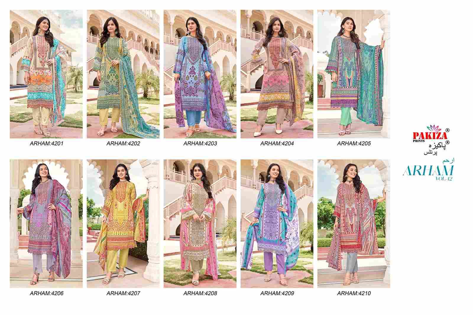 Arham Vol-42 By Pakiza Prints 4201 To 4210 Series Beautiful Stylish Festive Suits Fancy Colorful Casual Wear & Ethnic Wear & Ready To Wear Lawn Cotton Print Dresses At Wholesale Price