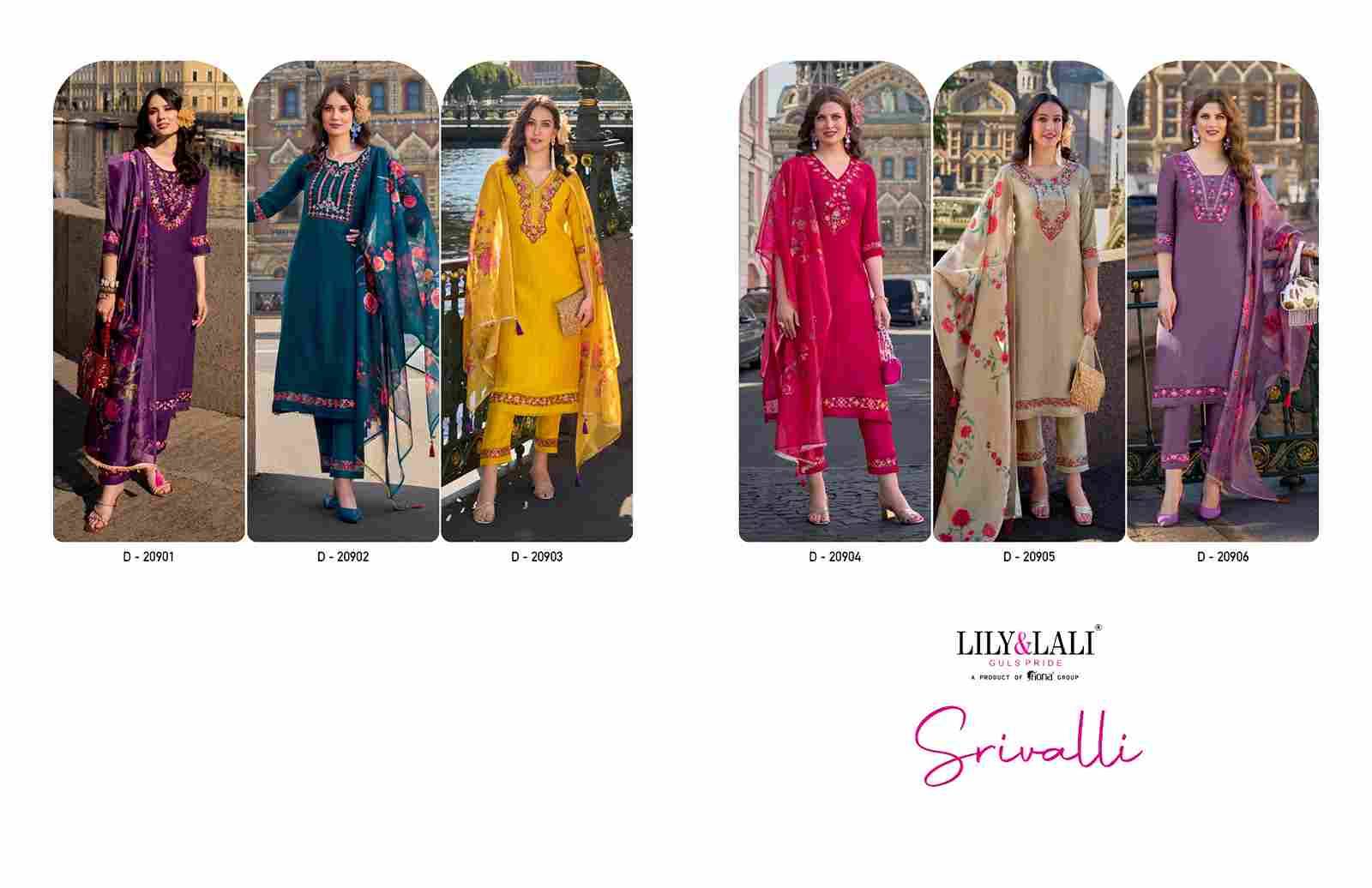 Srivalli By Lily And Lali 20901 To 20906 Series Beautiful Festive Suits Colorful Stylish Fancy Casual Wear & Ethnic Wear Viscose Dresses At Wholesale Price