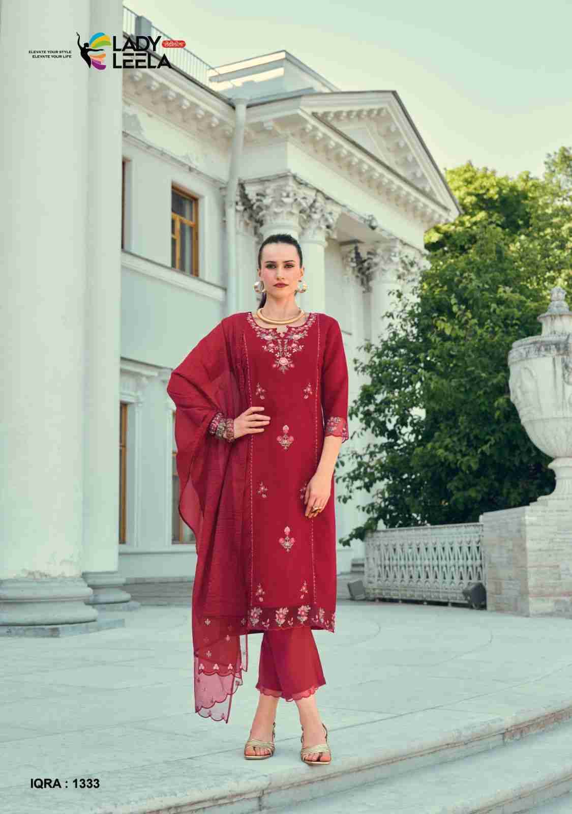 Iqra By Lady Leela 1331 To 1336 Series Beautiful Festive Suits Colorful Stylish Fancy Casual Wear & Ethnic Wear Viscose Silk Dresses At Wholesale Price