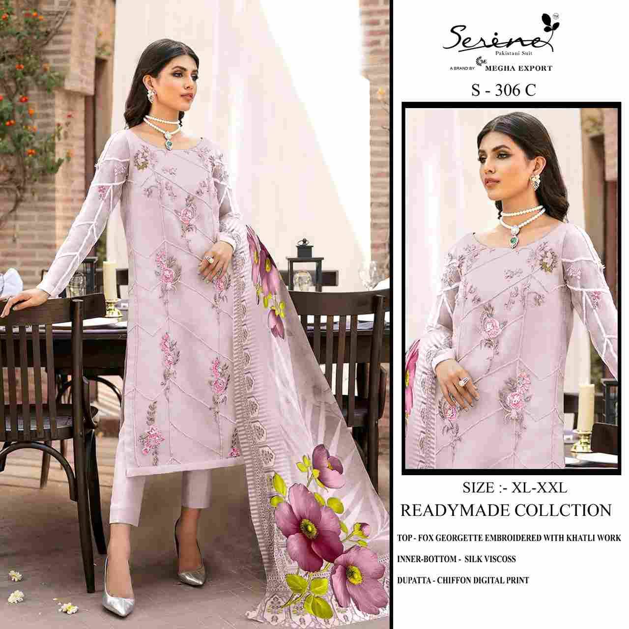 Serene Hit Design S-306 Colours By Serene S-306-A To S-306-D Series Designer Pakistani Suits Beautiful Fancy Colorful Stylish Party Wear & Occasional Wear Faux Georgette Embroidered Dresses At Wholesale Price