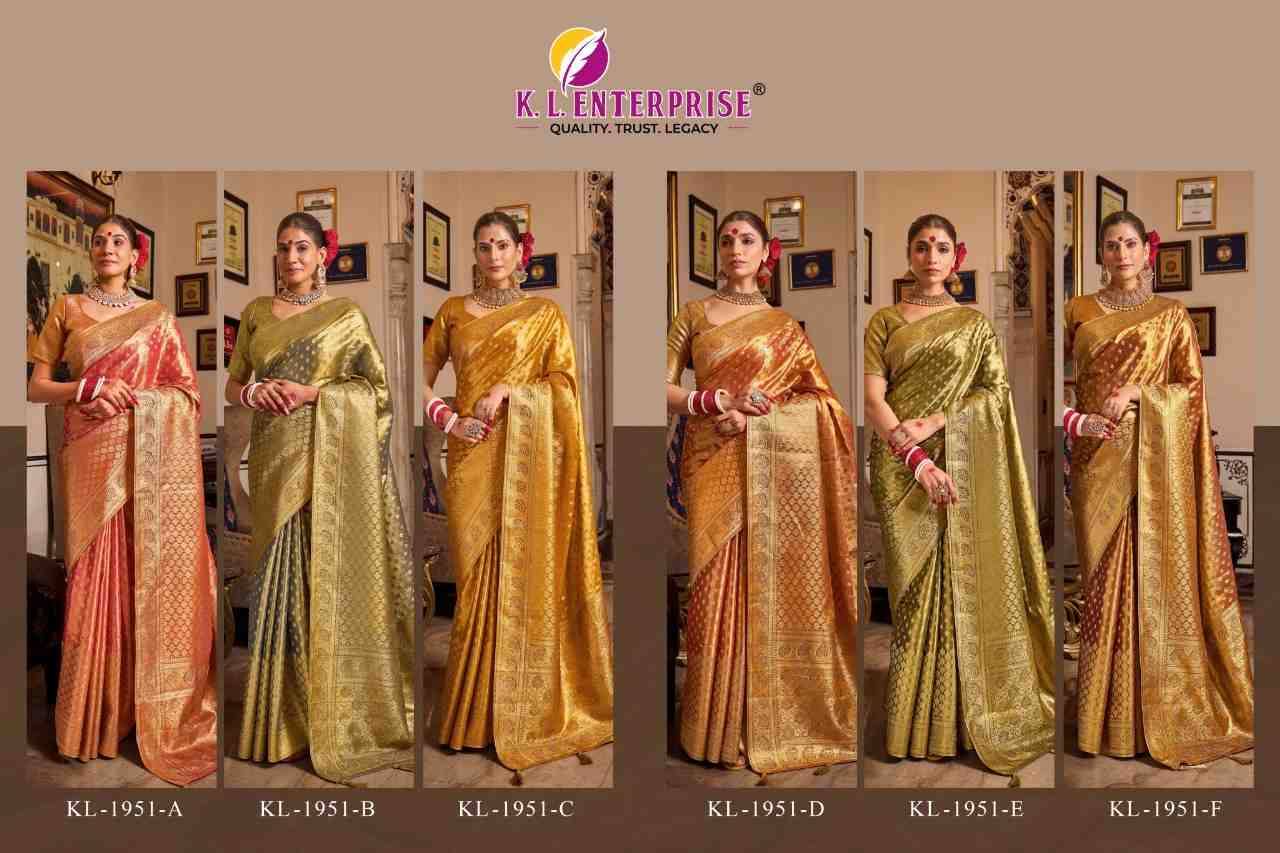 Kavykala Silk By K.L. Enterprise 1951-A To 1951-F Series Indian Traditional Wear Collection Beautiful Stylish Fancy Colorful Party Wear & Occasional Wear Tissue Silk Sarees At Wholesale Price